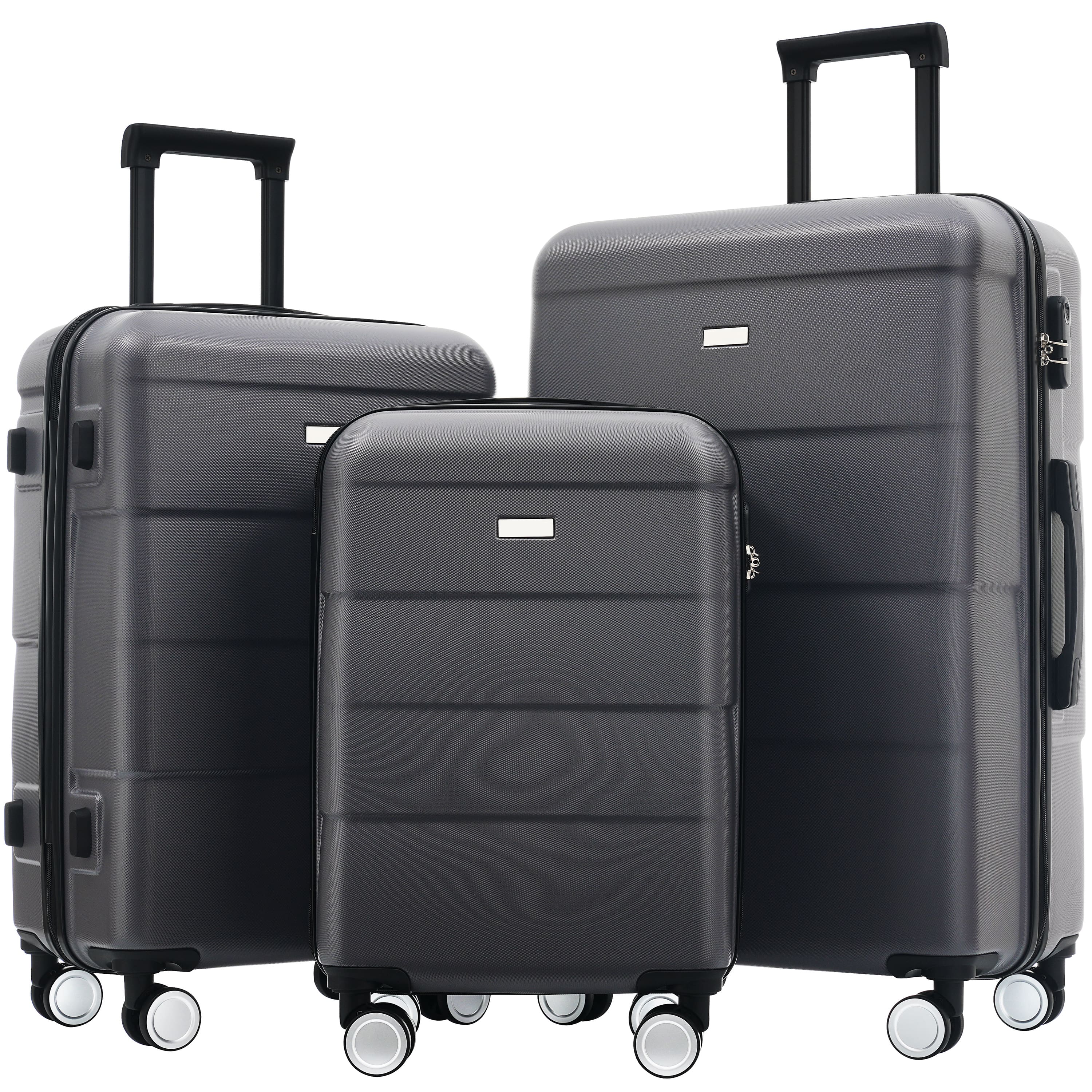 Boyel Living - Hardshell Luggage Set Spinner Suitcase with TSA Lock ABS Lightweight Material - Charcoal