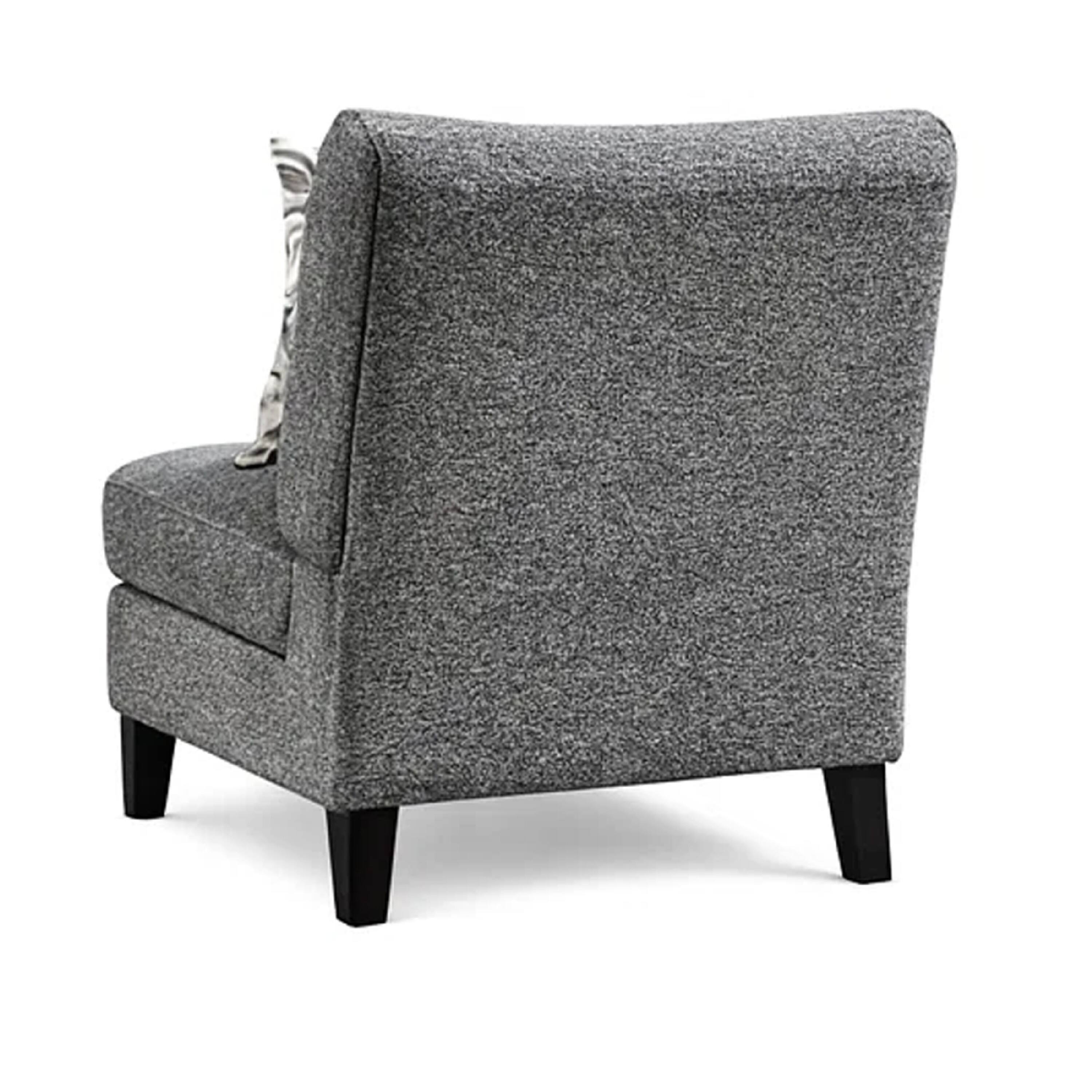 Alt View 2. Manhattan Lane - Chenille Fabric Upholstered Armless Chair with Pillow - Gray.