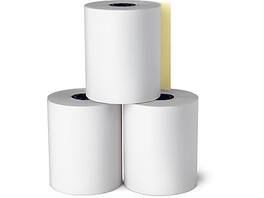 Staples - 2 Part Carbonless Cash Register/POS Rolls, 3" x 90', 10/Pack - White/Canary
