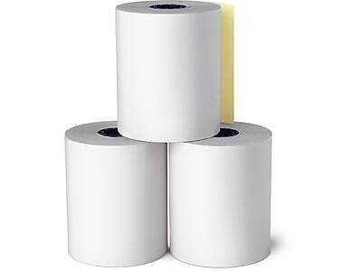 Staples - 2 Part Carbonless Cash Register/POS Rolls, 3" x 90', 10/Pack - White/Canary