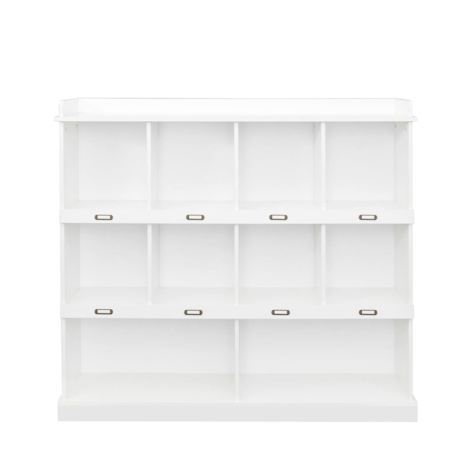 Alt View 10. Ecooso - 10 Shelf Bookcase with Cubbyhole Storage Organizer, Wooden Structure with Durable Melamine Finish and Top Shelf Display - Walnut.