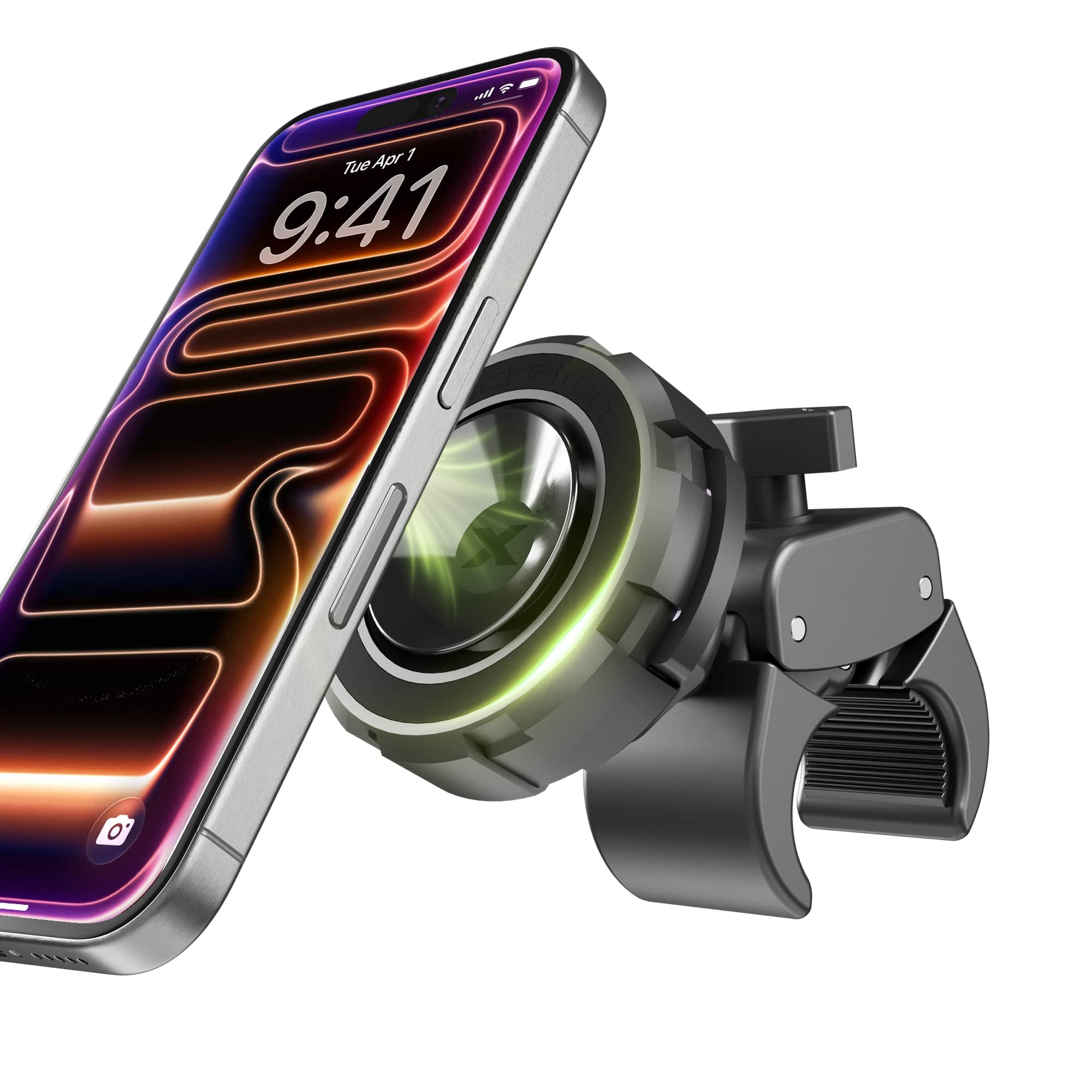 Bracketron - MagAlign MAX Bike Phone Mount | Universal Magnetic Handlebar Clamp Holder with 360° Rotation - Black