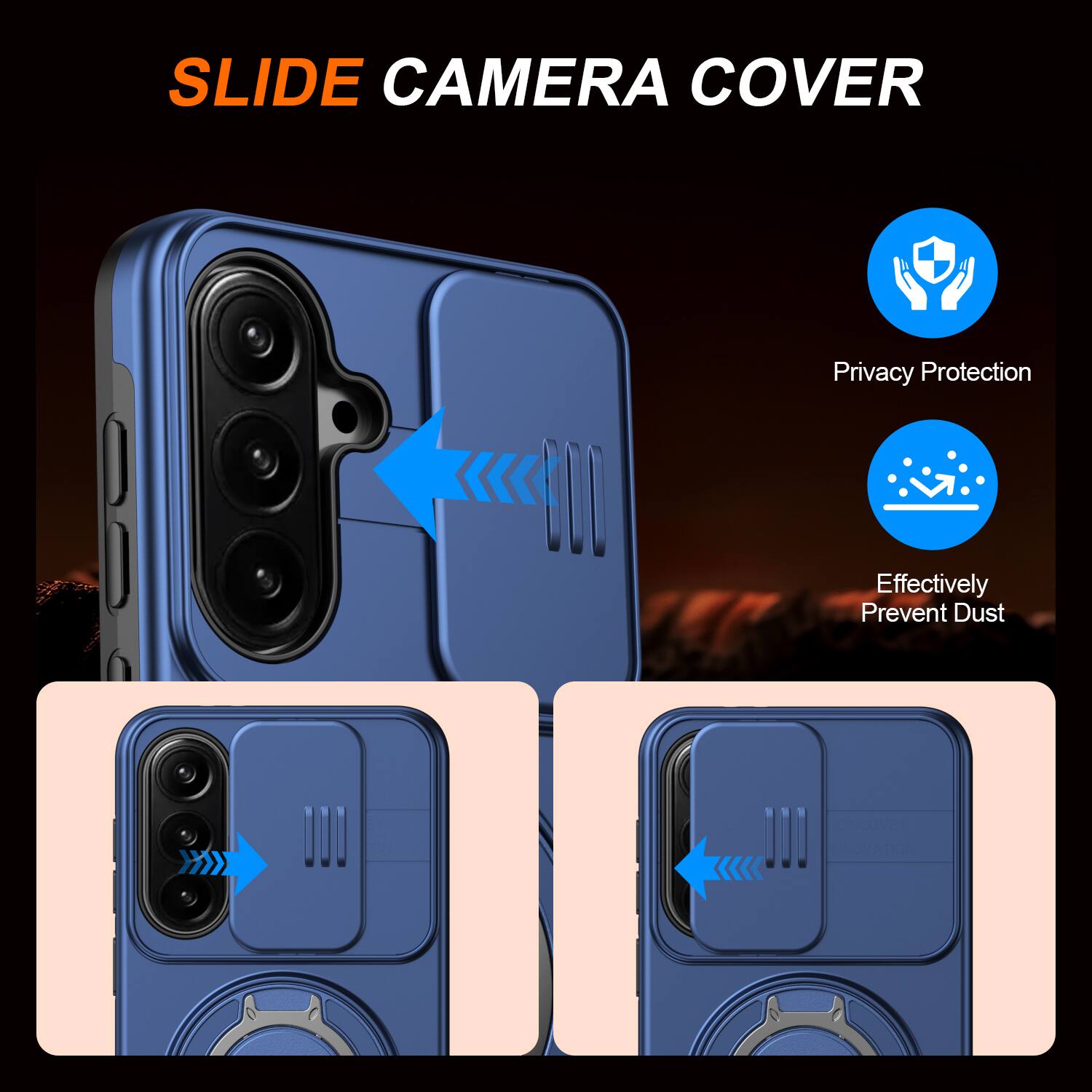 Dteck Heavy Duty Case for Samsung Galaxy A57 with Foldable Ring Stand ...