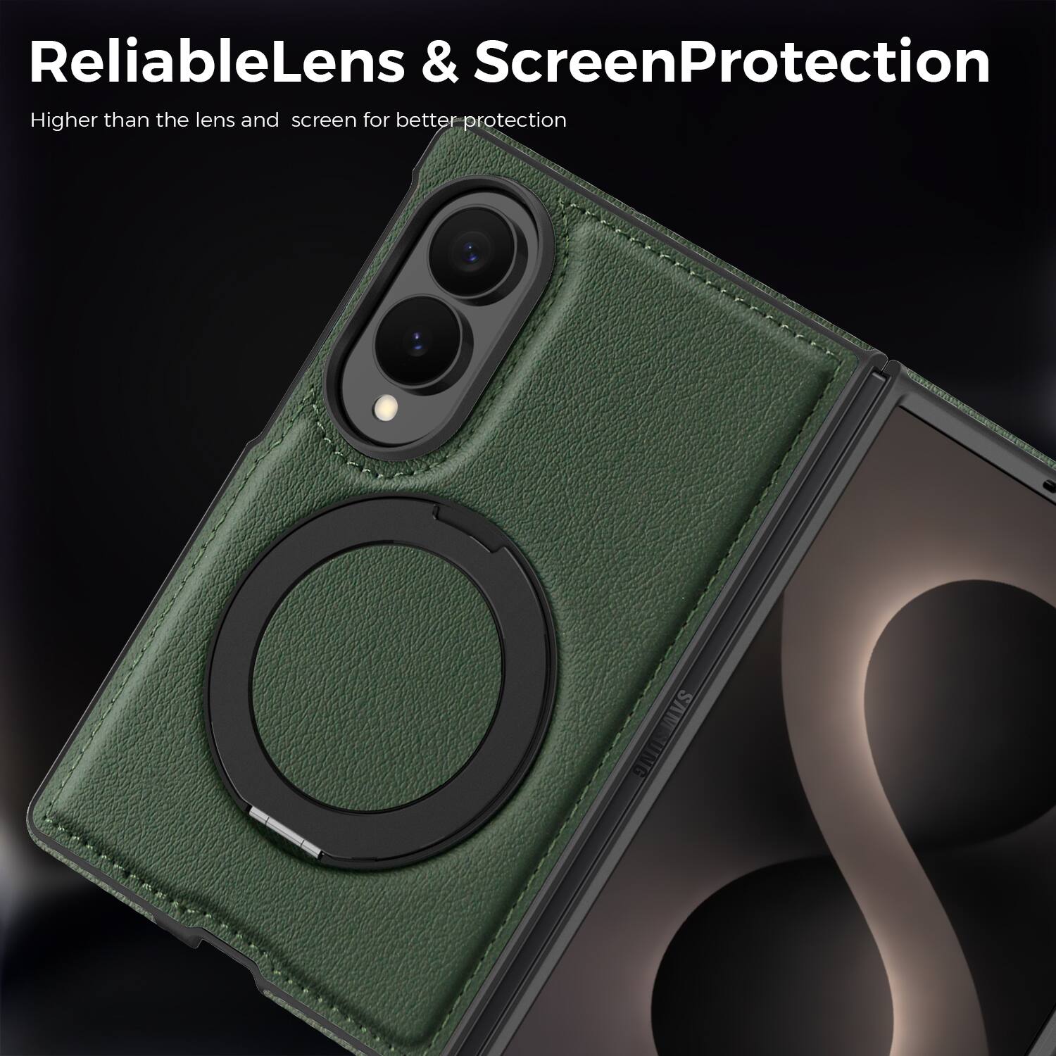 ReliableLens & ScreenProtection  
Higher than the lens and screen for better protection  
SAMSUNG