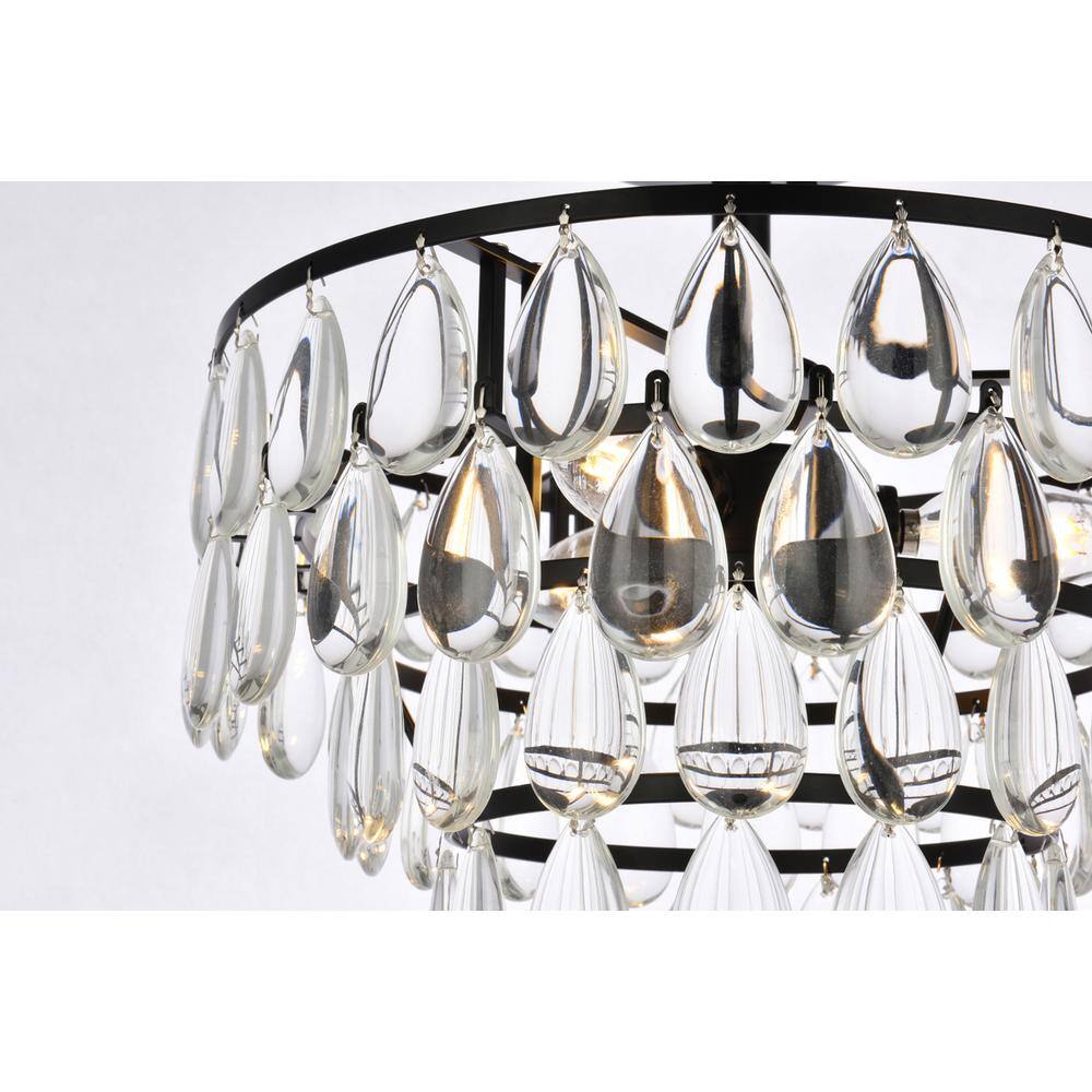 Alt View 2. Elegant Lighting - Mila 14 inch flush mount in black - Black.