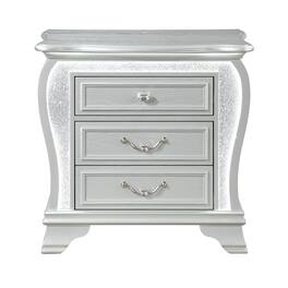 Global Furniture USA - Aria Nightstand With Led - Silver