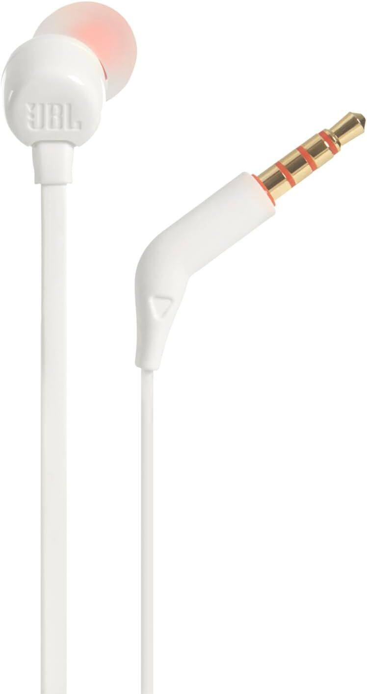 Back. JBL - JBL TUNE 110 WHITE In-Ear Tangle-Free Wired Headphones (White).