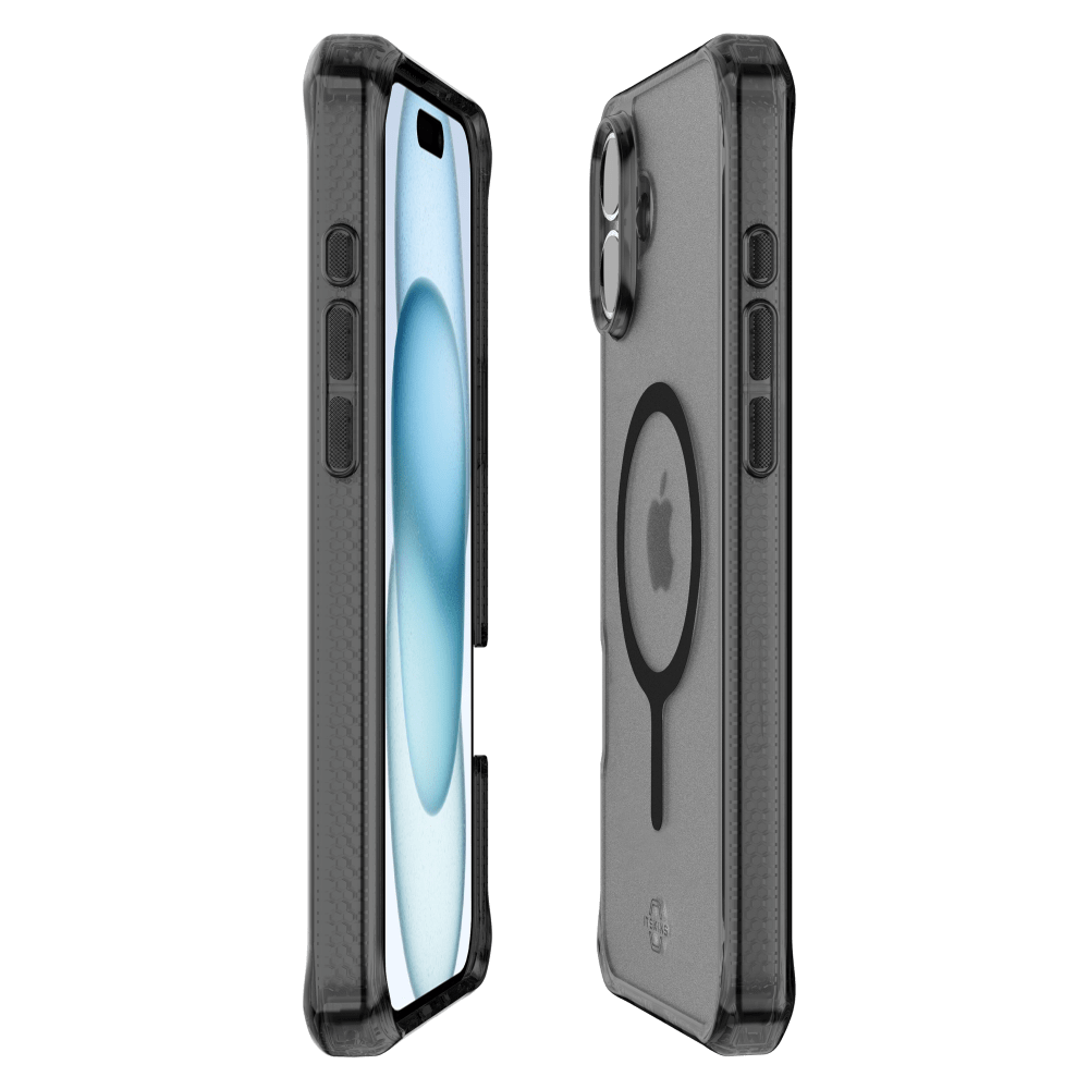 Alt View 1. Itskins - ITSKINS Hybrid_R // Vapor Case for MagSafe for Apple iPhone 16 Plus - Smoke - Black.