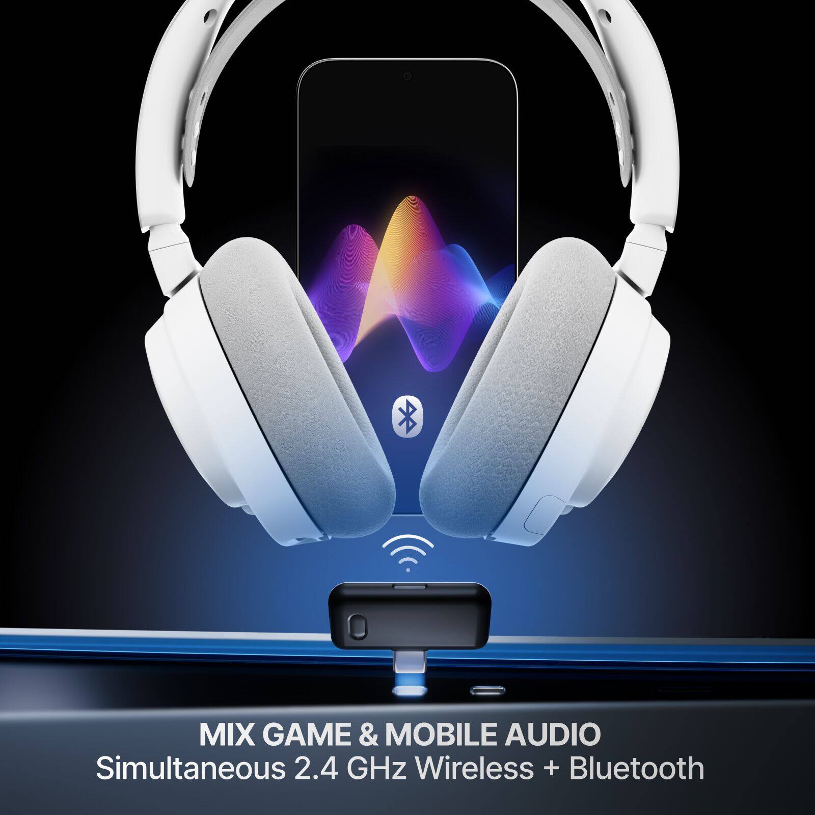 MIX GAME & MOBILE AUDIO  
Simultaneous 2.4 GHz Wireless + Bluetooth