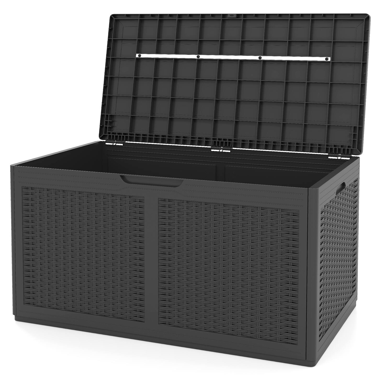 Alt View 9. Gymax - Gymax 100 Gallon Resin Deck Box w/ Lockable Lid Wheels for Pool Accessories Gray - Gray.