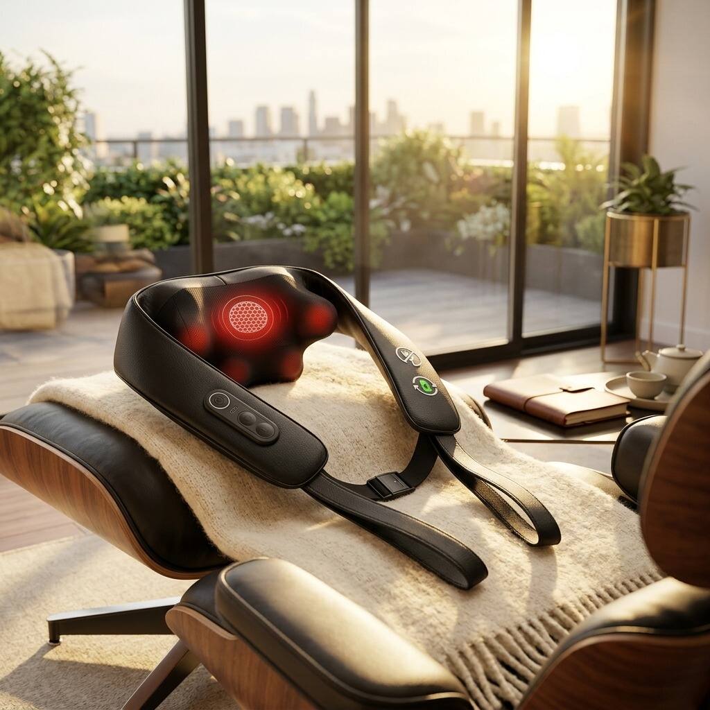 Alt View 1. Dazzed Corner - Cordless Neck & Shoulder Massager, 4D Shiatsu Deep Kneading with Heat - Black.