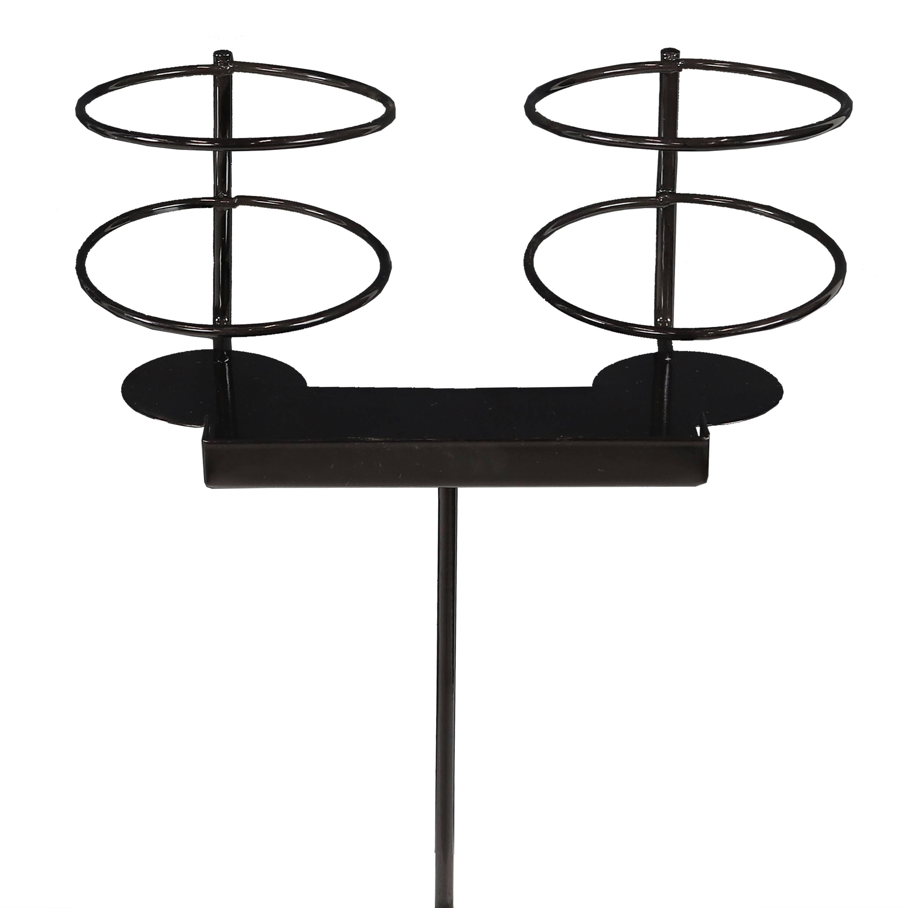 Alt View 4. Sunnydaze - 32 in Steel Double Drink Holder Stakes - Set of 2 - Black.