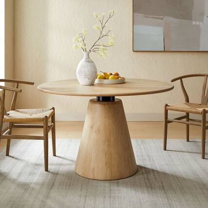 Front. Modway - Sabelle 47" Round Wood Dining Table by Modway - Natural.