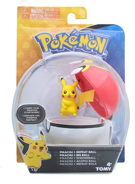 Pokémon - Pokemon Clip and Carry Poke Ball | 2 Inch Pikachu and Repeater Ball - Yellow