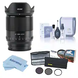 Bundle - Viltrox - AF 28mm f/1.8 STM Lens for Sony E, with 55mm Essentials Filter Kit, Cleaning Kit and Cleaning Cloth