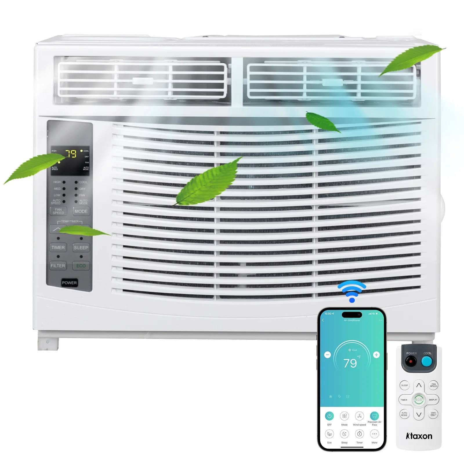 Winado - 6000BTU 115V 700W Window Air Conditioner ABS Window Type Refrigeration/Energy Saving/Fan/Dehumidification - White