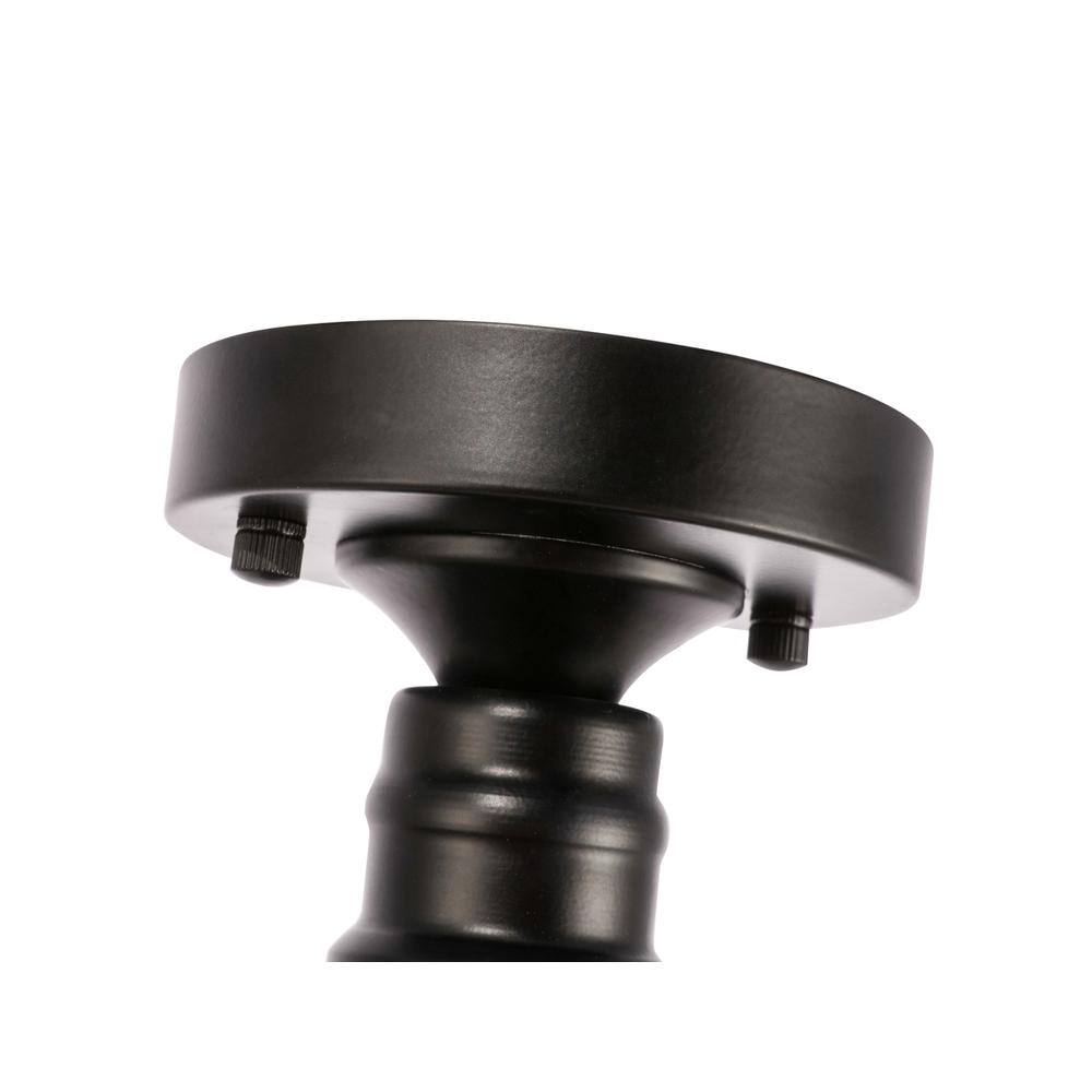 Alt View 2. Living District - Lyle 1 light Black and frosted white glass Flush mount - Black And Frosted White Glass.