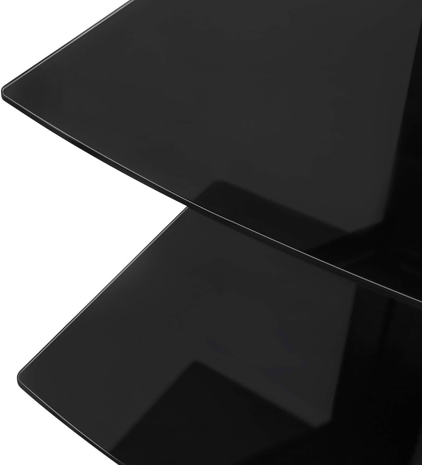 Alt View 2. Mount-It! - Floating Wall Mounted A/V Shelf Stand with Adjustable Tempered Glass Shelves for Media Components, Black - Black.