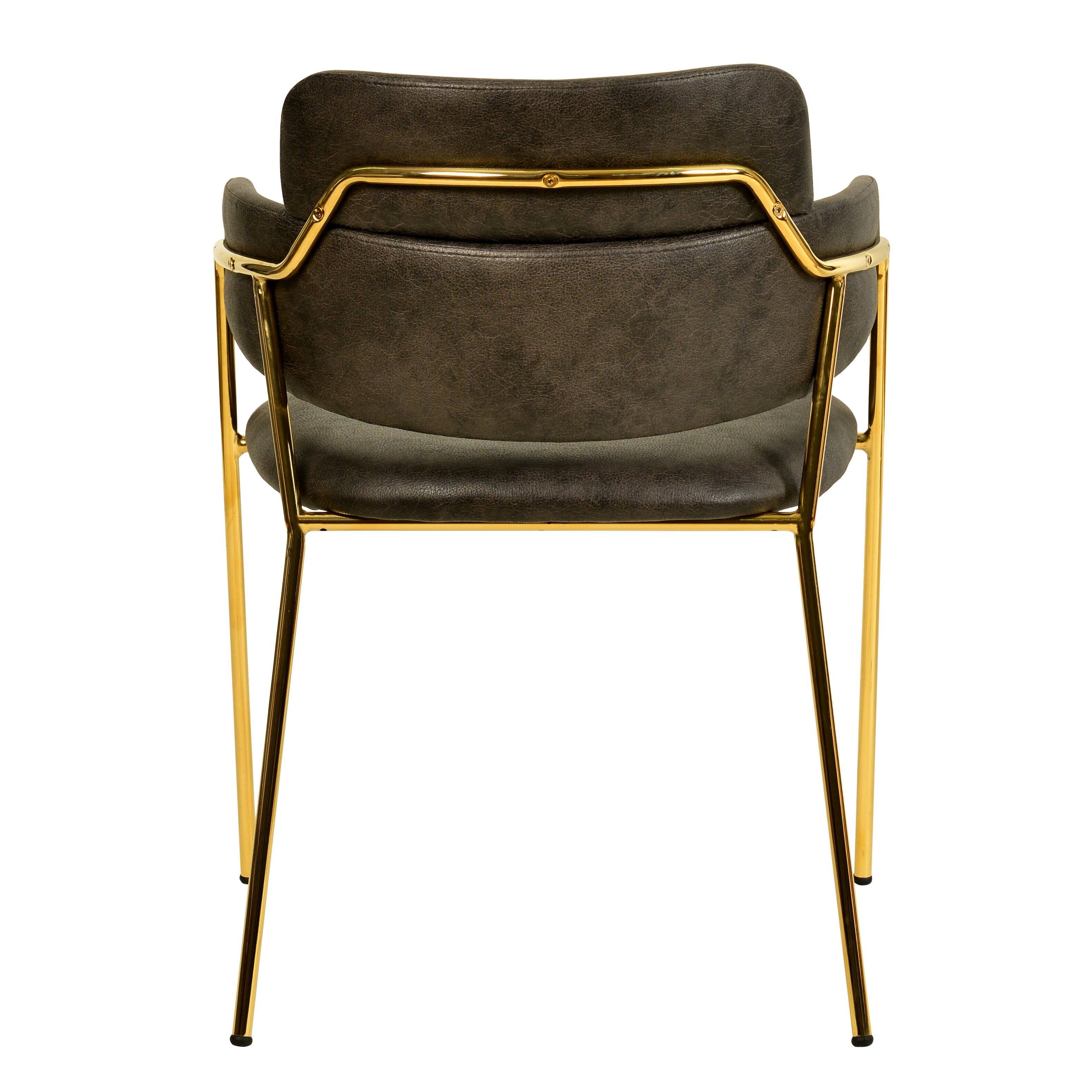 Alt View 4. LeisureMod - Axis 2-PCS Contemporary Leather Dining Side Chair with Ergonomic Curved Backrest - Charcoal.