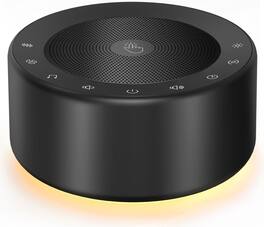 FINEAK - White Noise Machine with Nursery Lamp 30 Soothing Sounds - Black