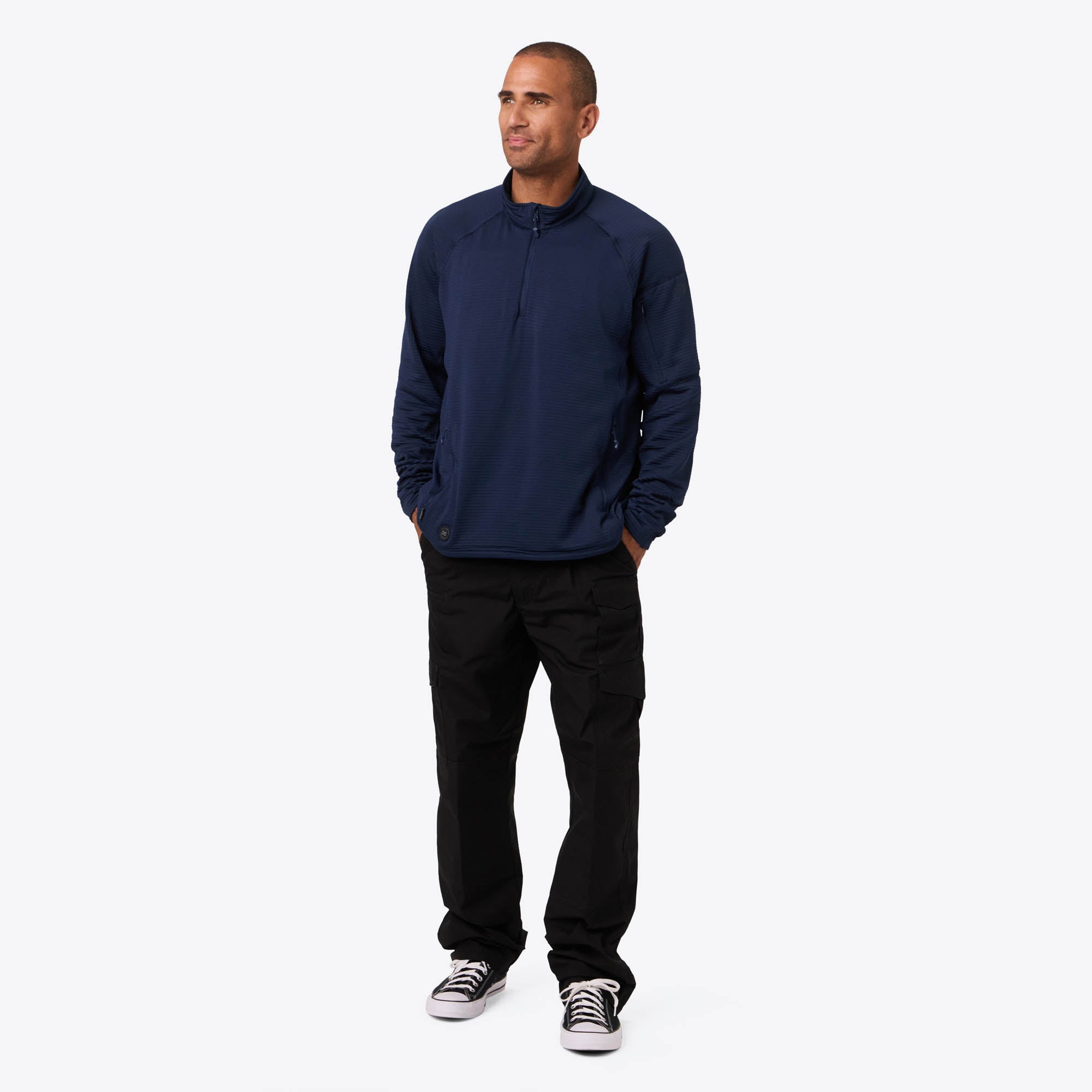 Alt View 2. Mobile Warming - Men's Element Mid-Layer Heated 1/4 Zip LS Shirt - Blue.