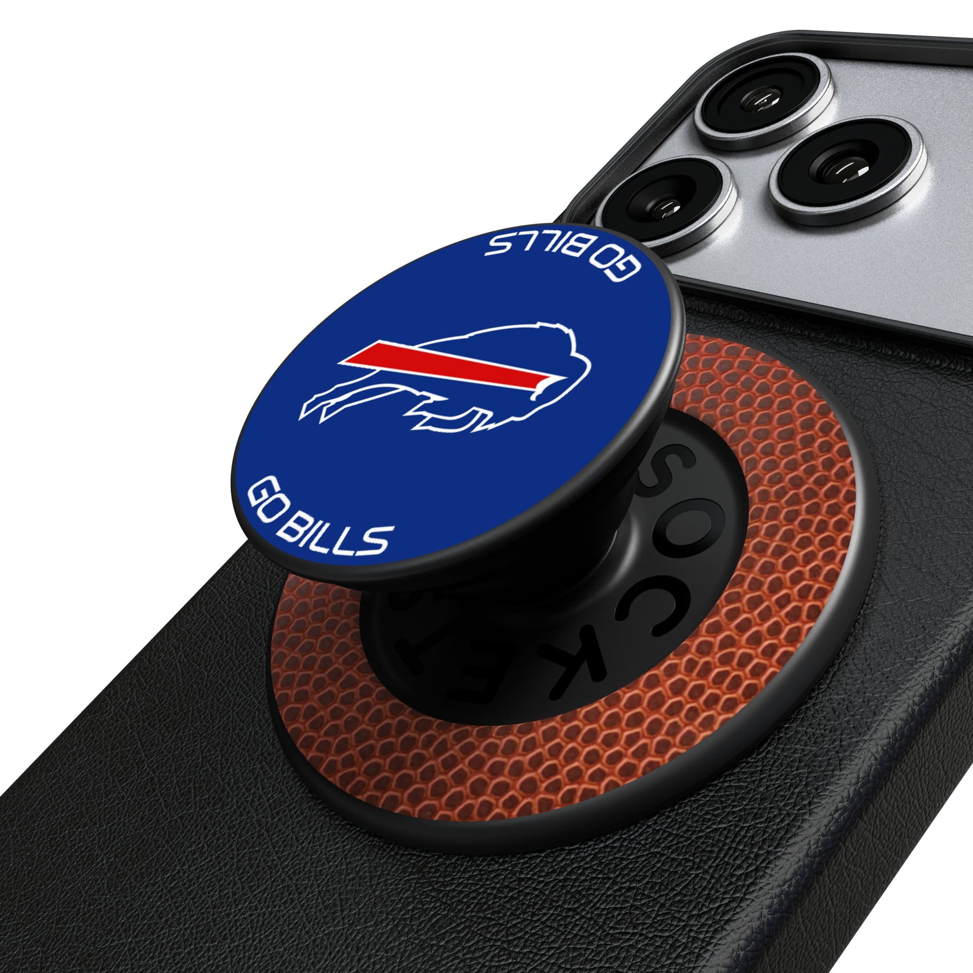 Keyscaper - Buffalo Bills Endzone Solid PopSockets Magnetic Phone Grip & Stand - No Size - Black