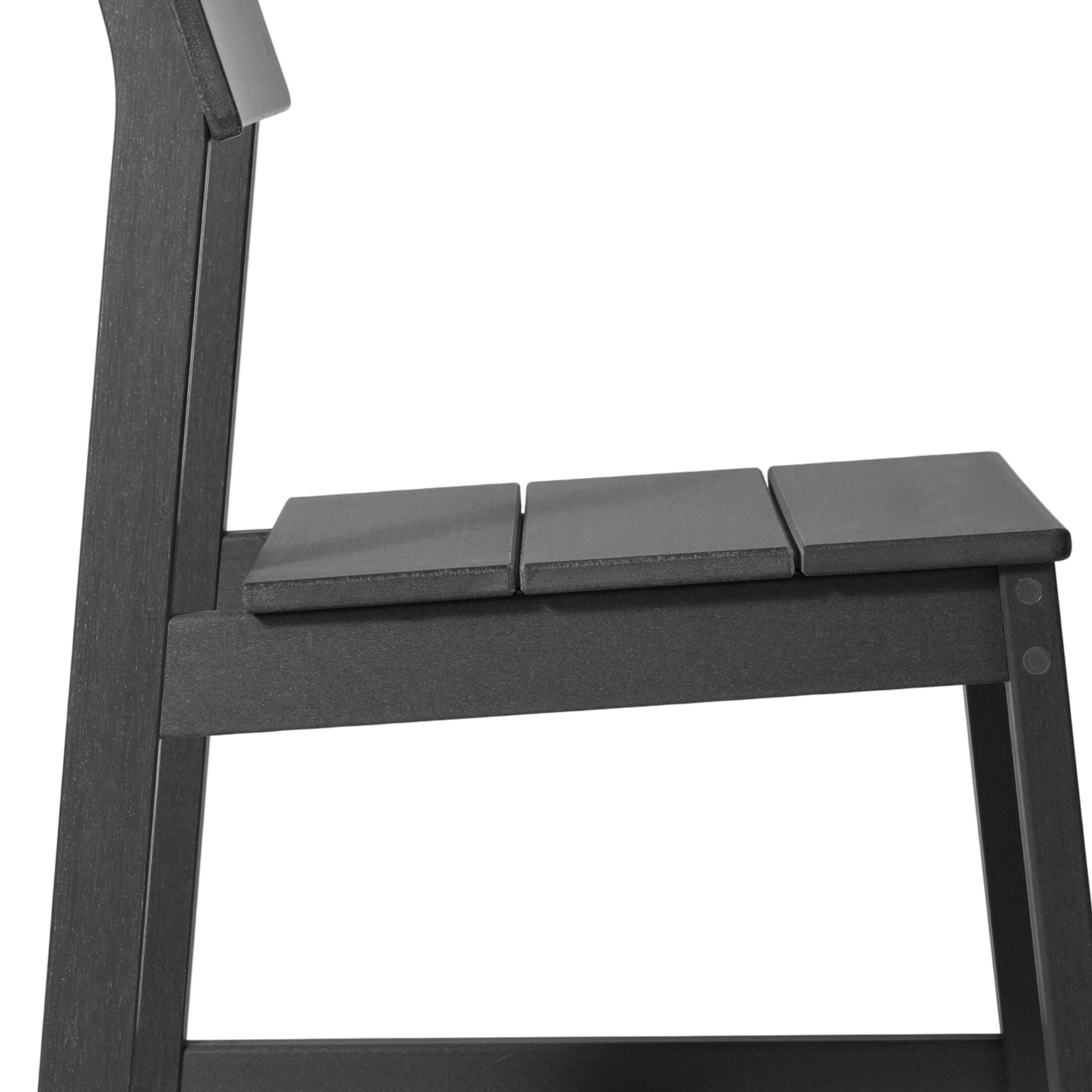 Alt View 4. WestinTrends - WestinTrends Paloma Modern HDPE Outdoor Armless Patio Dining Chairs (Set of 2) - Gray.