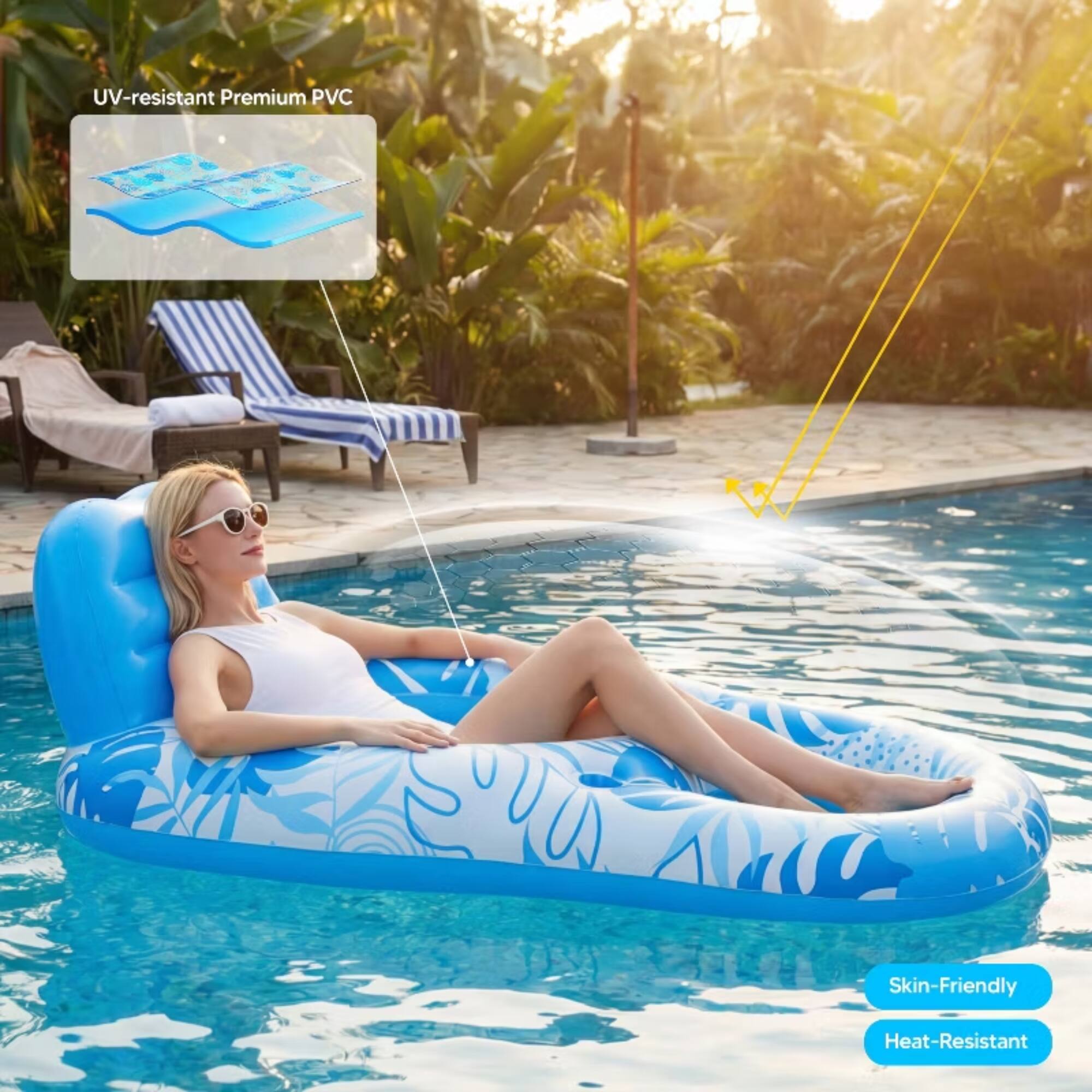 UV-resistant Premium PVC  
Skin-Friendly  
Heat-Resistant