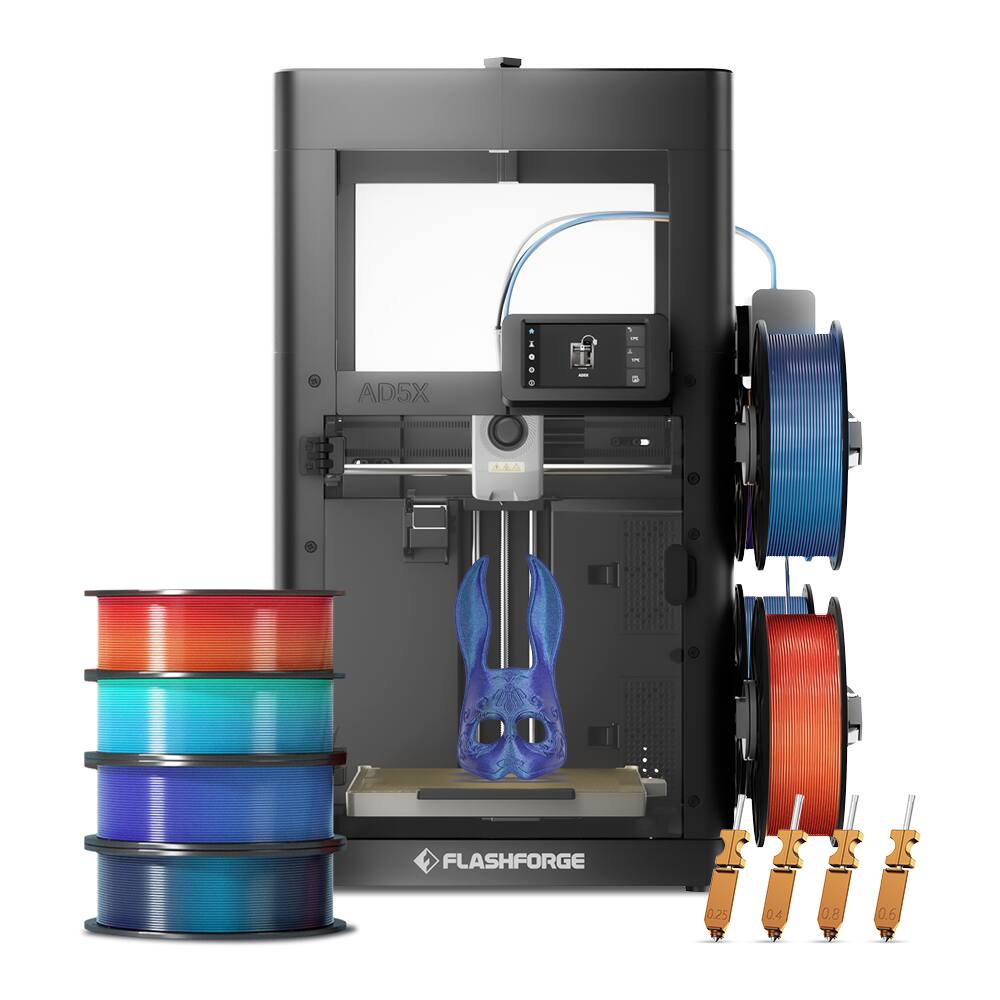 Flashforge AD5X Multi Color 3D Printer, 4 Color IFS, Auto Leveling