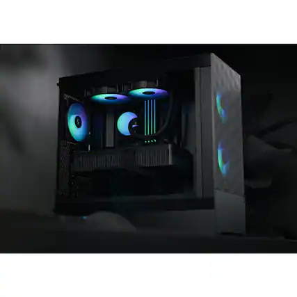 Front. Fractal Design - Pop Air RGB Computer Case - Cyan.