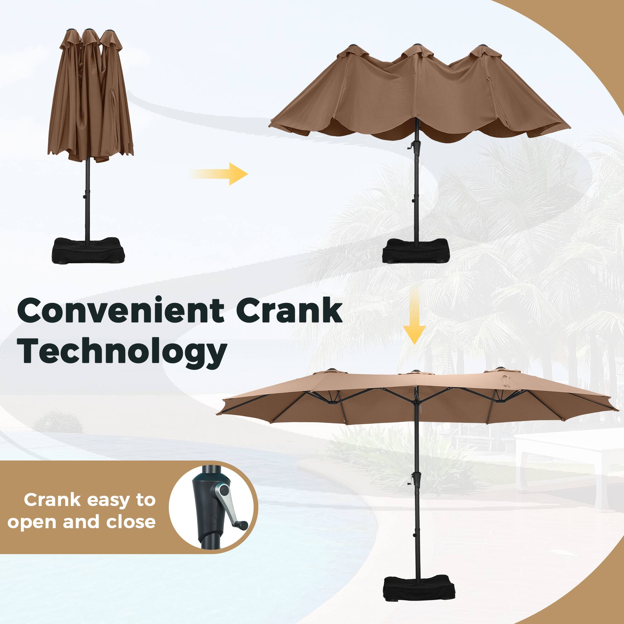 Convenient Crank Technology  
Crank easy to open and close
