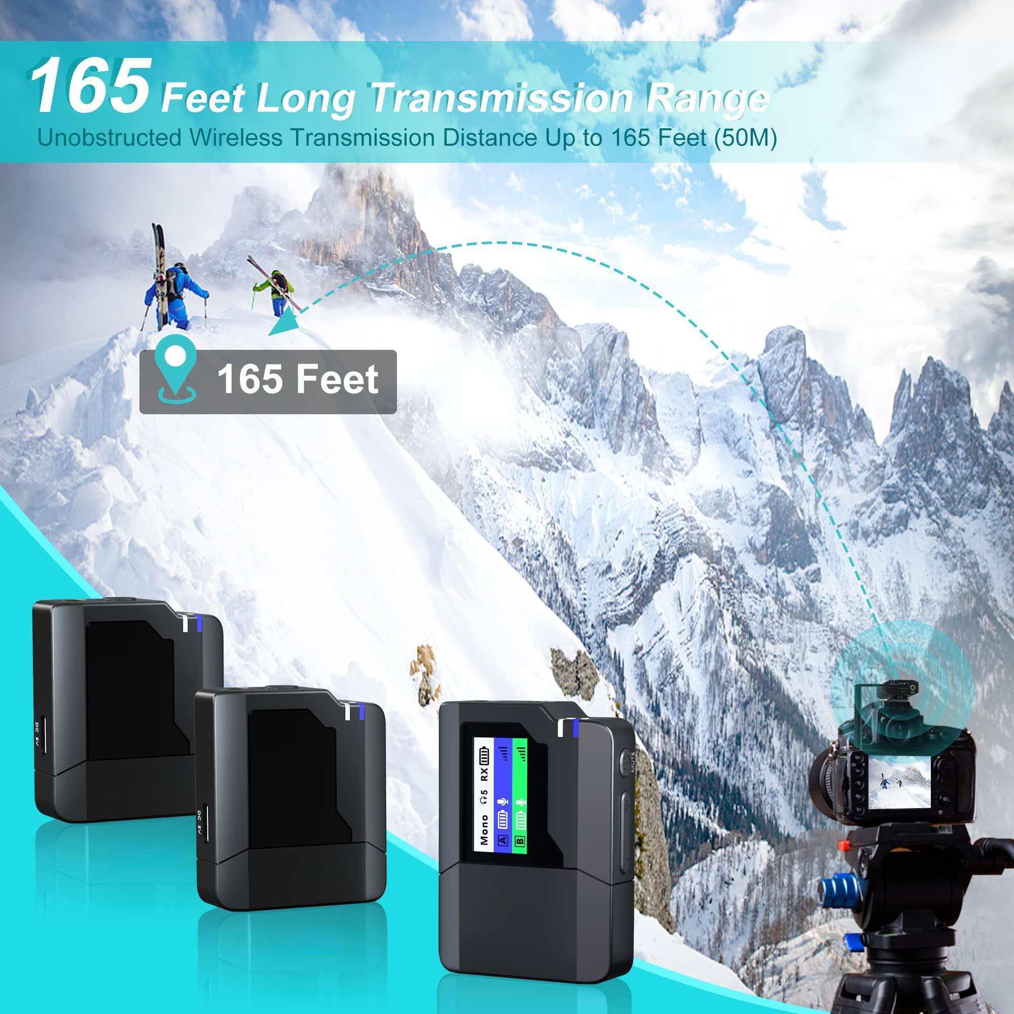 165 Feet Long Transmission Range  
Unobstructed Wireless Transmission Distance Up to 165 Feet (50M)  

165 Feet