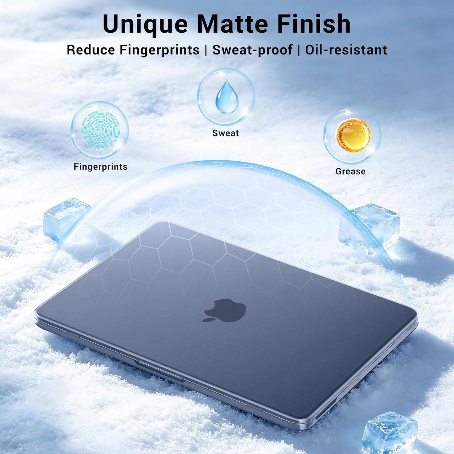 Unique Matte Finish  
Reduce Fingerprints | Sweat-proof | Oil-resistant  

Fingerprints  
Sweat  
Grease