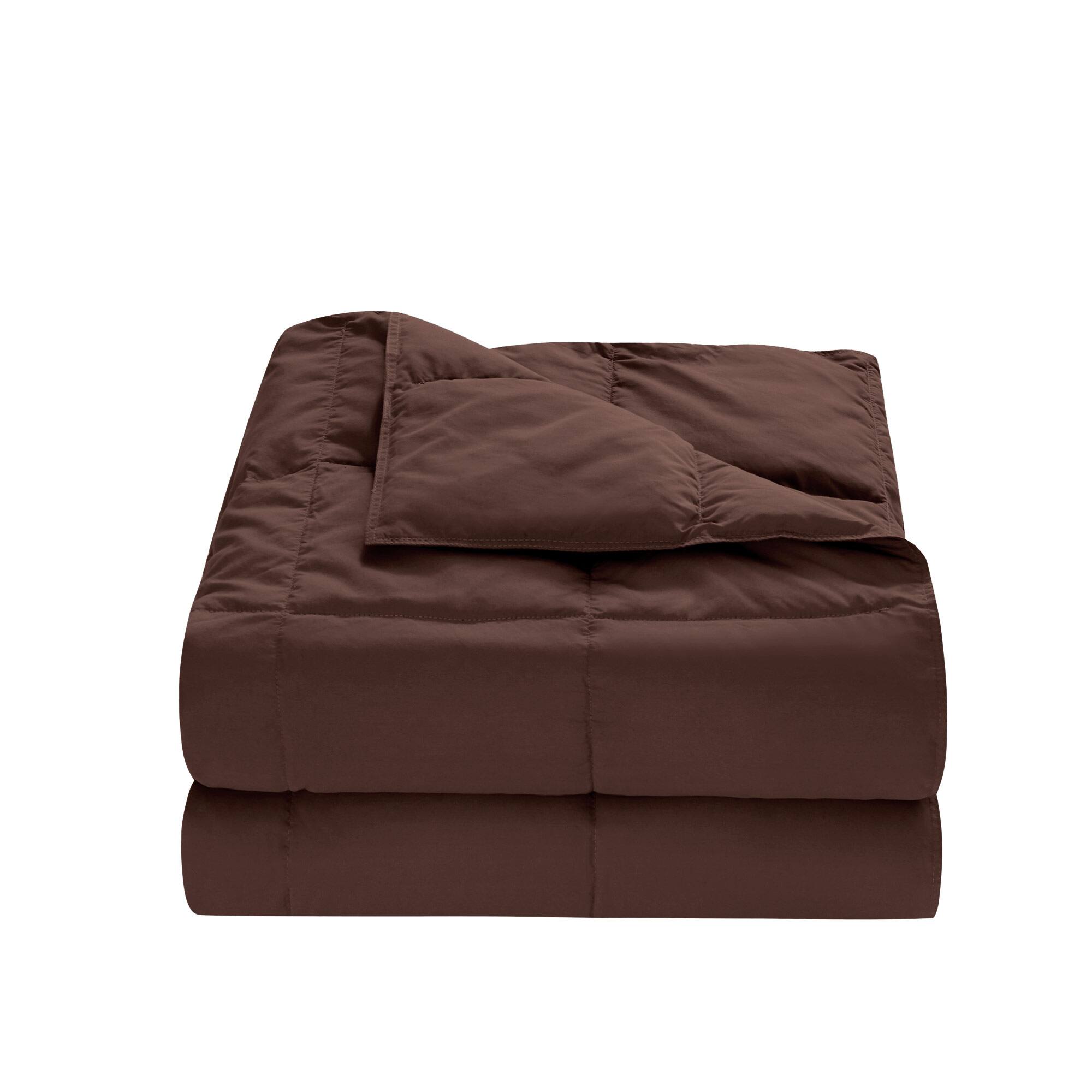 Alt View 1. Peace Nest - Peace Nest Lightweight Feather Down Throw Blanket, Chocolate - Chocolate.