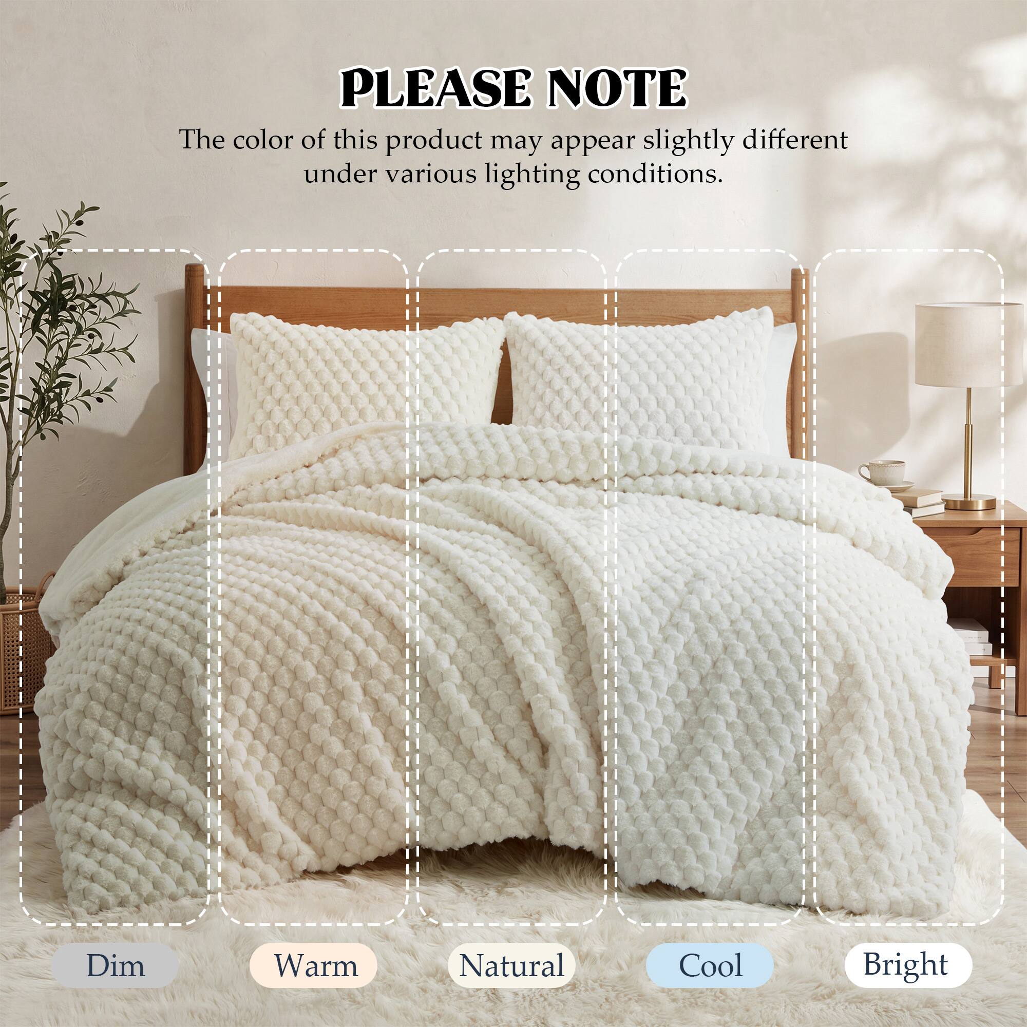 PLEASE NOTE  
The color of this product may appear slightly different under various lighting conditions.  
Dim  
Warm  
Natural  
Cool  
Bright