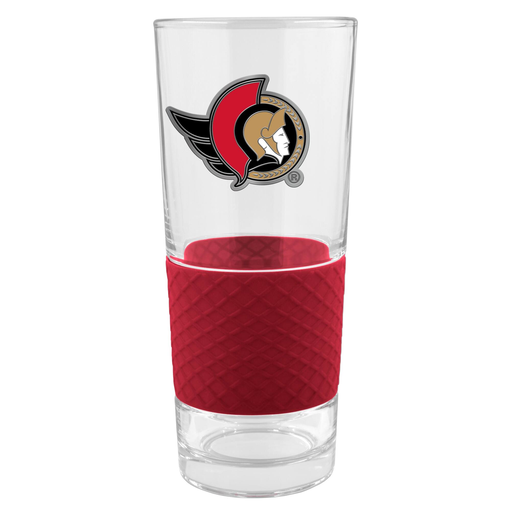Front. Great American Products - Ottawa Senators 22oz. Pilsner Glass with Silicone Grip - Red.