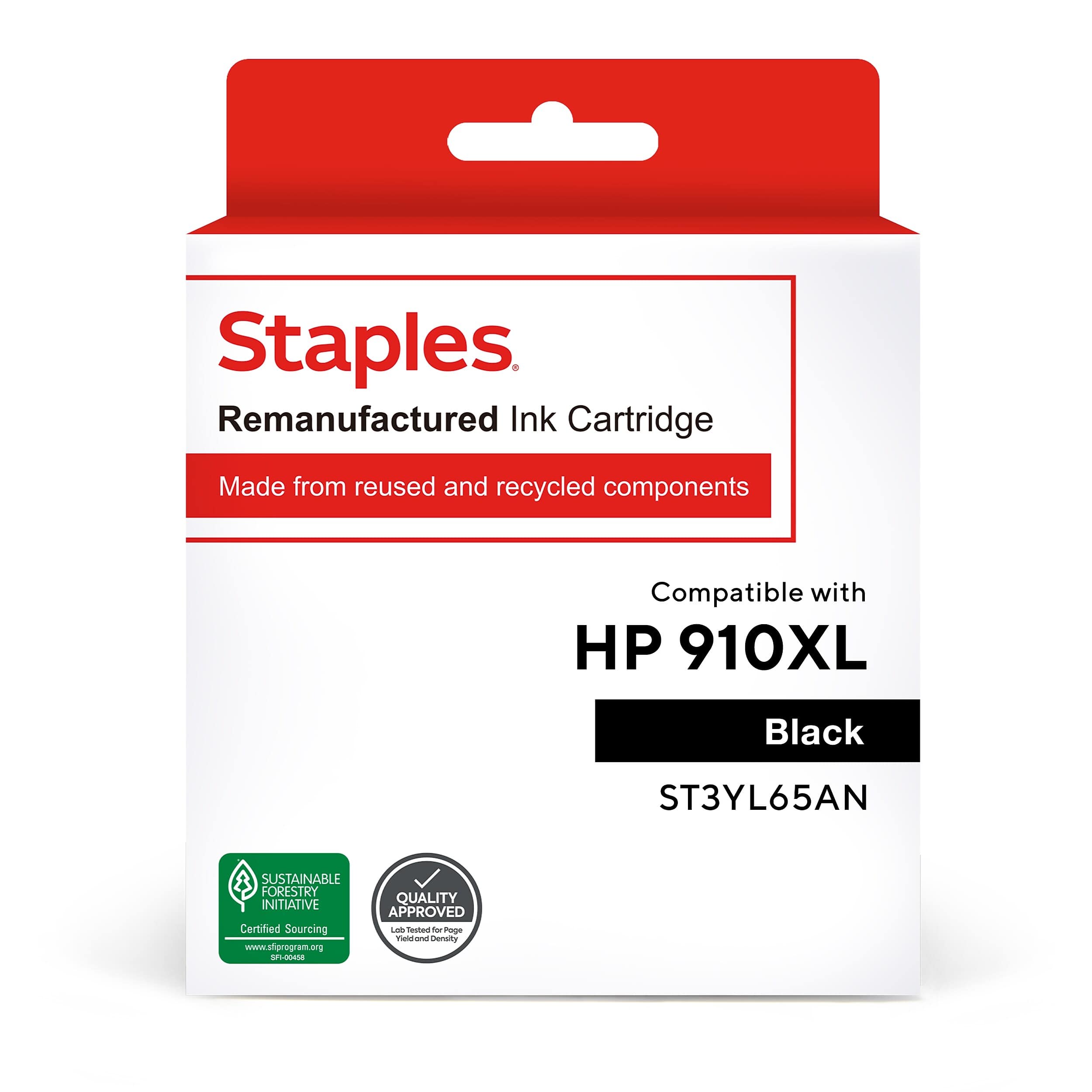 Staples - Remanufactured High Yield Ink Cartridge Replacement for HP 910XL (ST3YL65AN) - Black