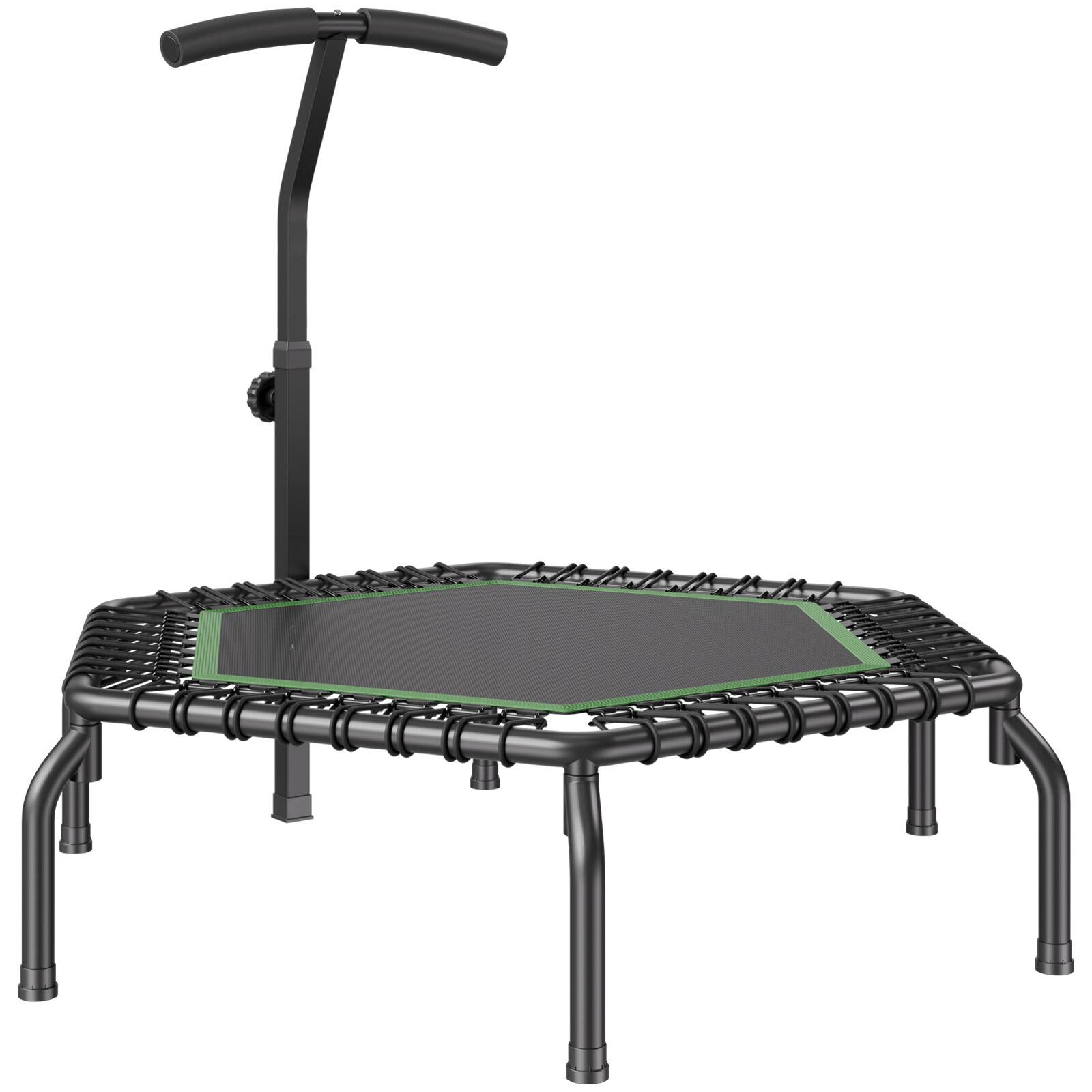 Alt View 5. VEVOR - Mini Trampoline, 54.5 Inch Fitness Rebounder, Max Load 450 lbs Exercise Trampoline, Stable & Quiet Small Trampoline - Black.