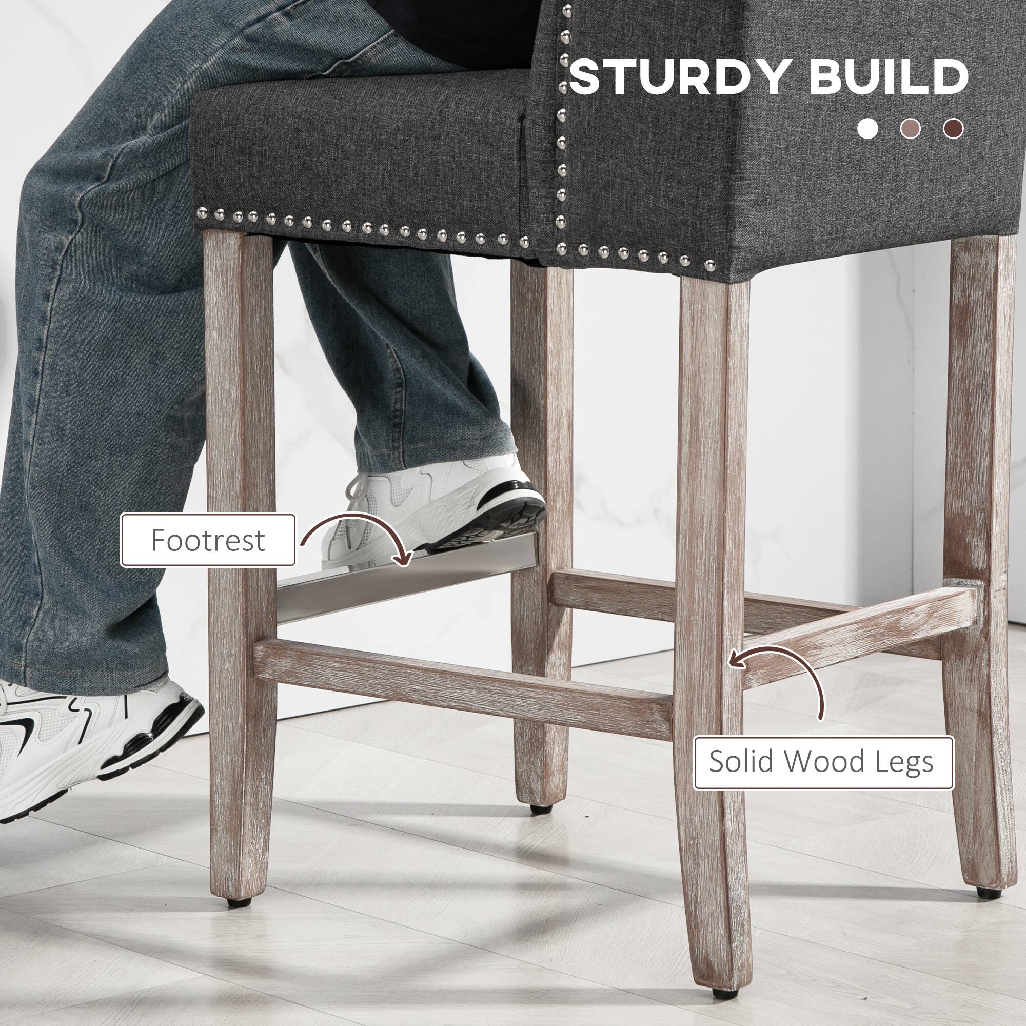 STURDY BUILD

- Footrest
- Solid Wood Legs