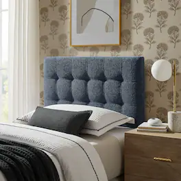 Lily Upholstered Fabric Headboard by Modway - Navy