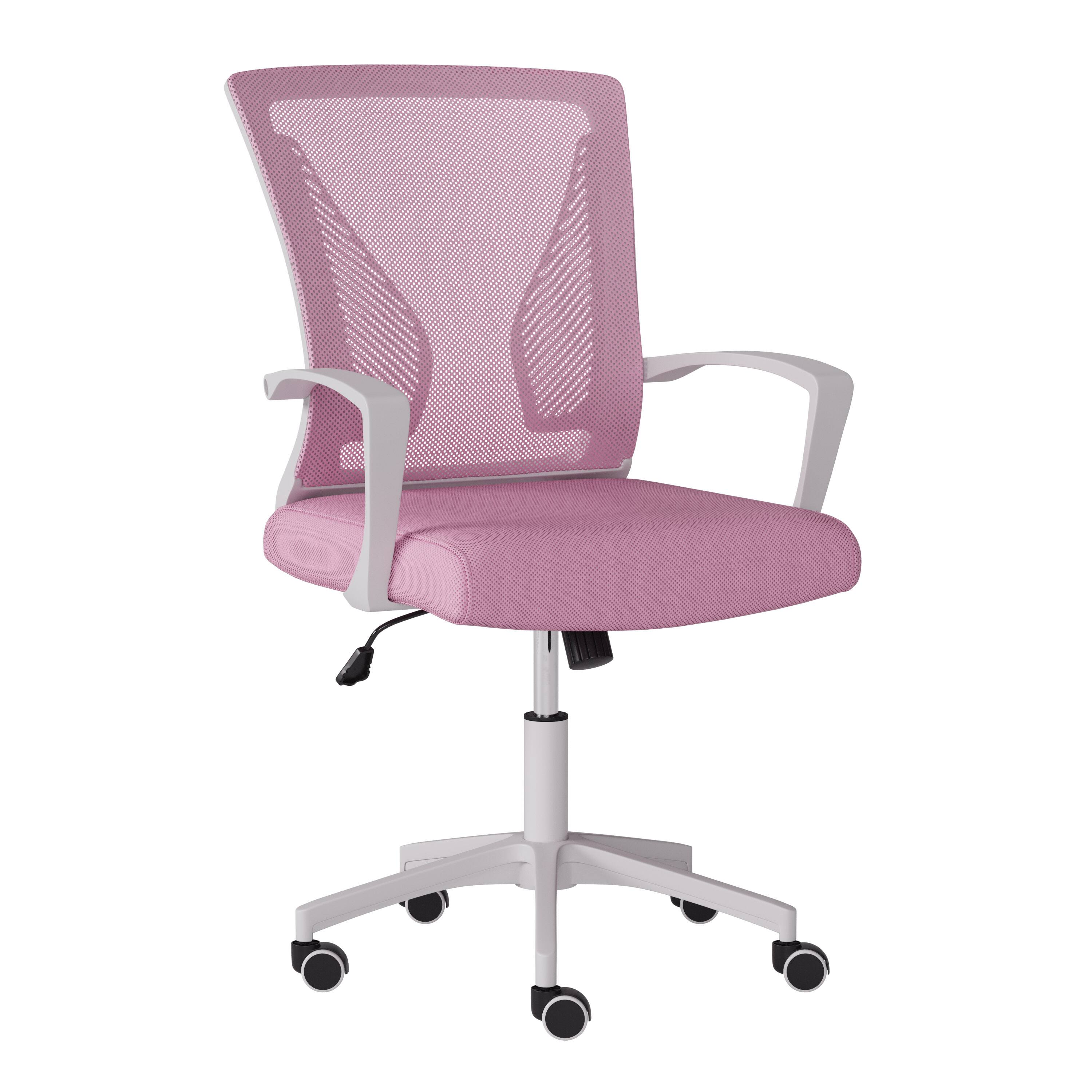 Angle. CorLiving - Workspace Mesh Back Office Chair - Pink.