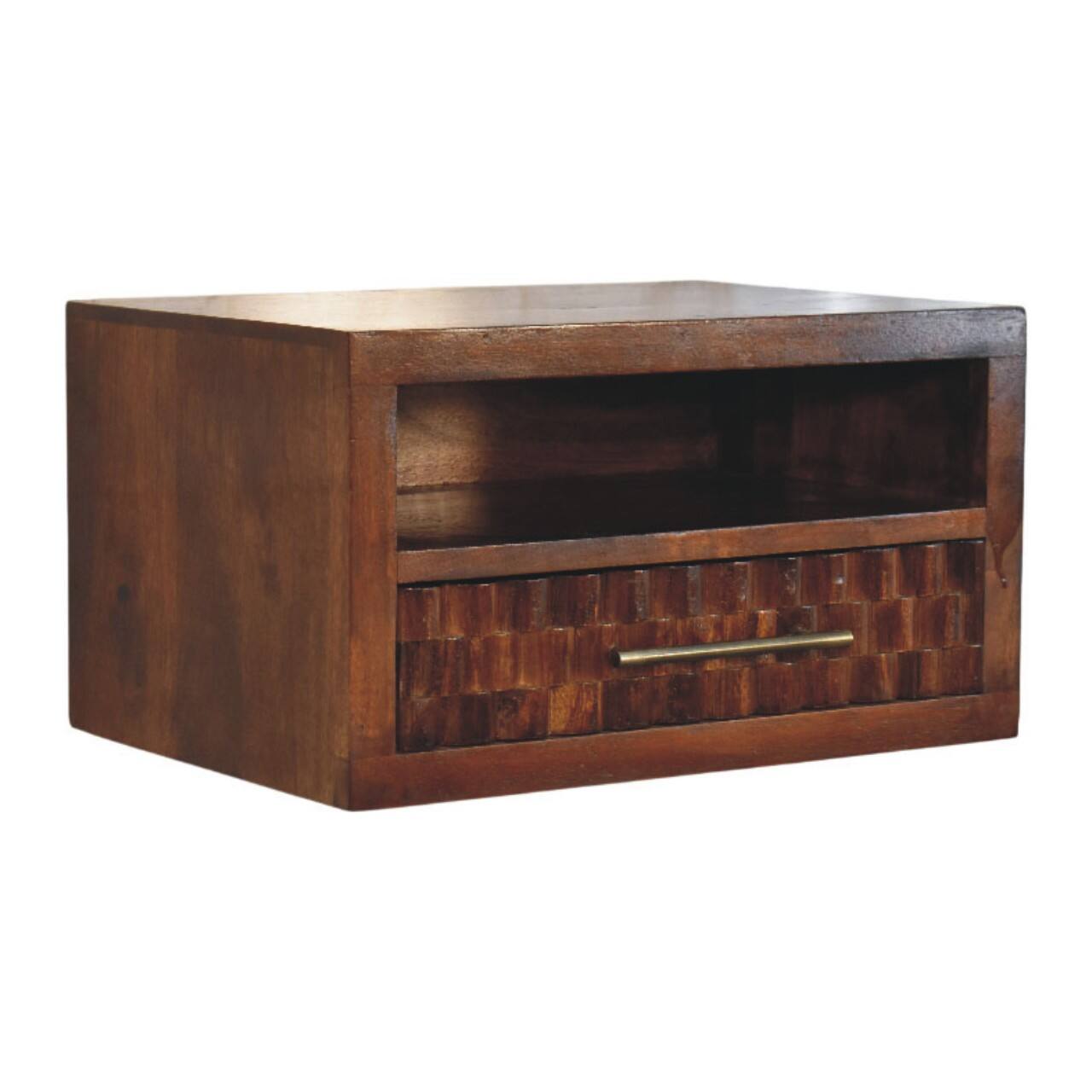 Left. Artisan Furniture - Cadiz Textured Bedside Table - Brown.