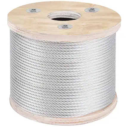 Front. VEVOR - 304 Stainless Steel Wire Rope Cable, 3/16", 7x19, 250 ft reel - Silver.