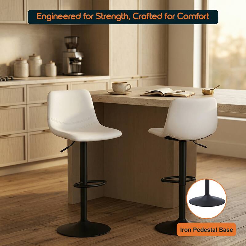 LeisureMod Tilbury Modern Adjustable Bar Stool with Footrest, 360 ...