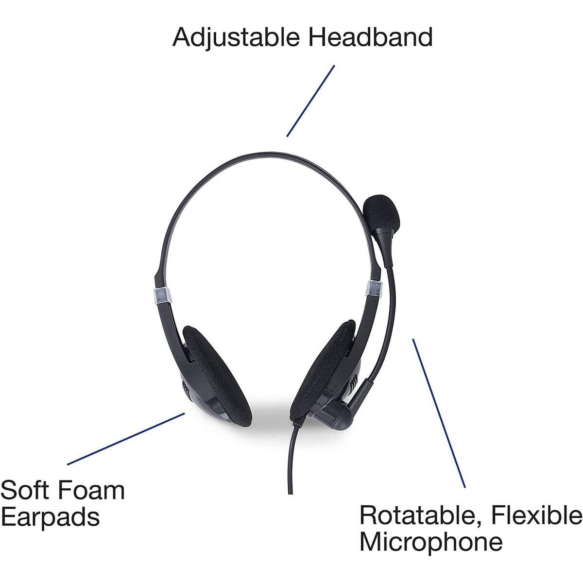 Adjustable Headband  
Soft Foam Earpads  
Rotatable, Flexible Microphone