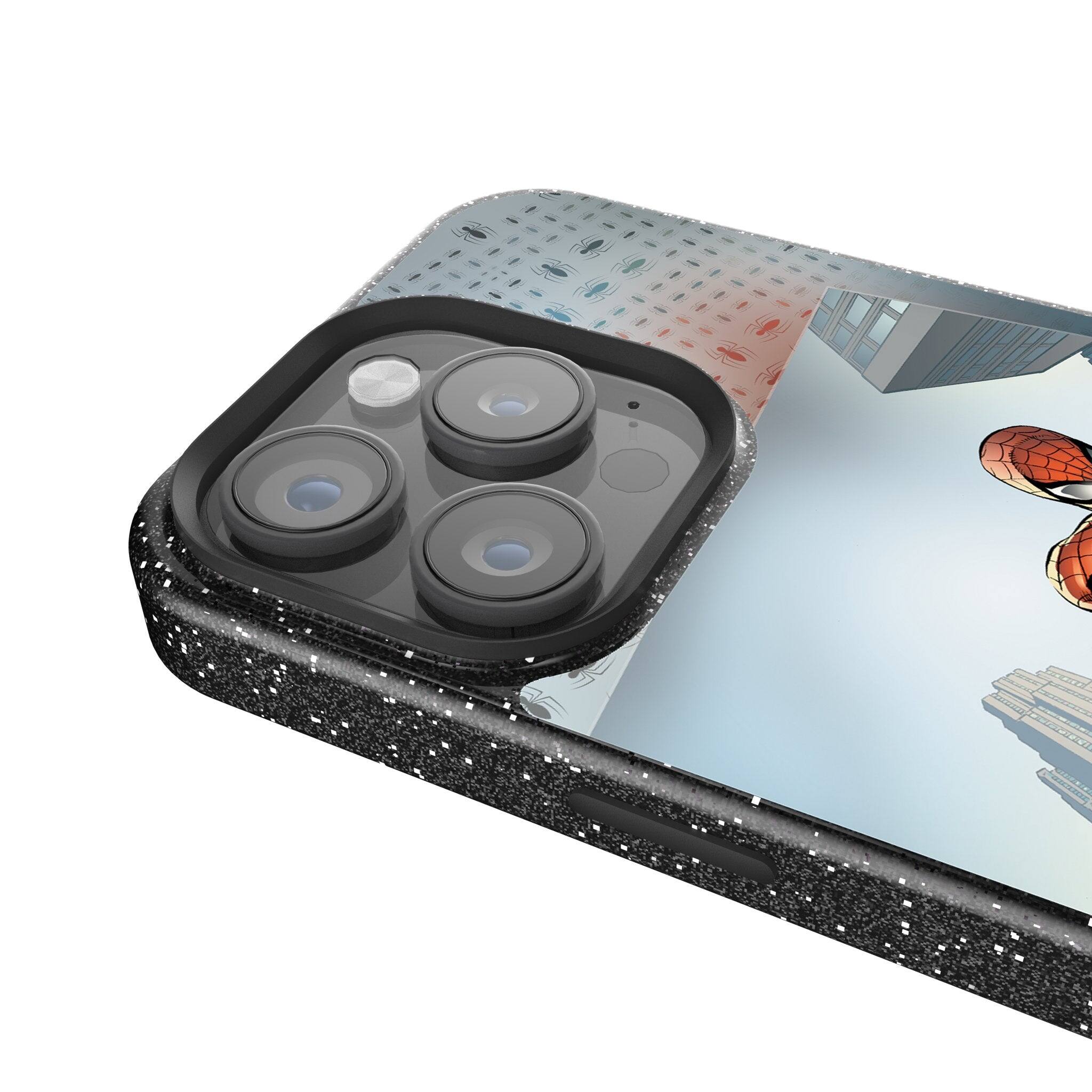 Back. Keyscaper - Marvel Cover Art Black Bling Phone Case - Apple iPhone 14 Plus - Spider-Man 2.