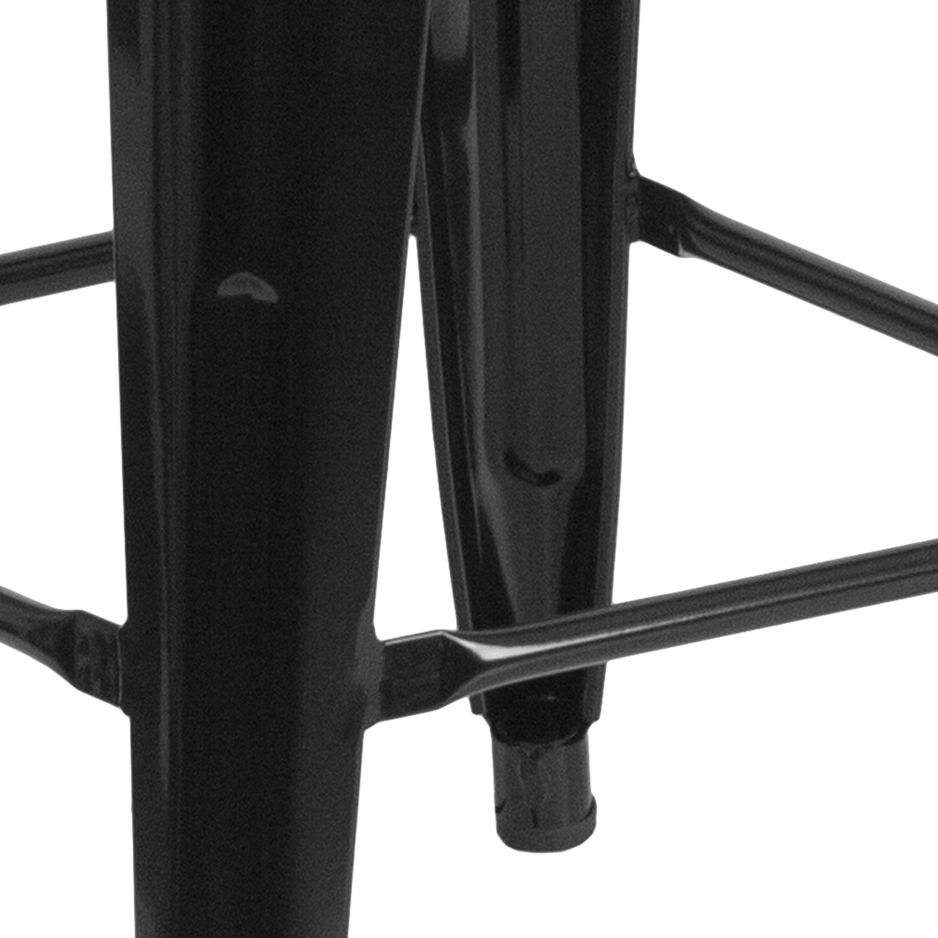 Alt View 16. Alamont Home - Lily Commercial Grade 30"H Backless Black Metal Indoor-Outdoor Barstool, Square - Black.