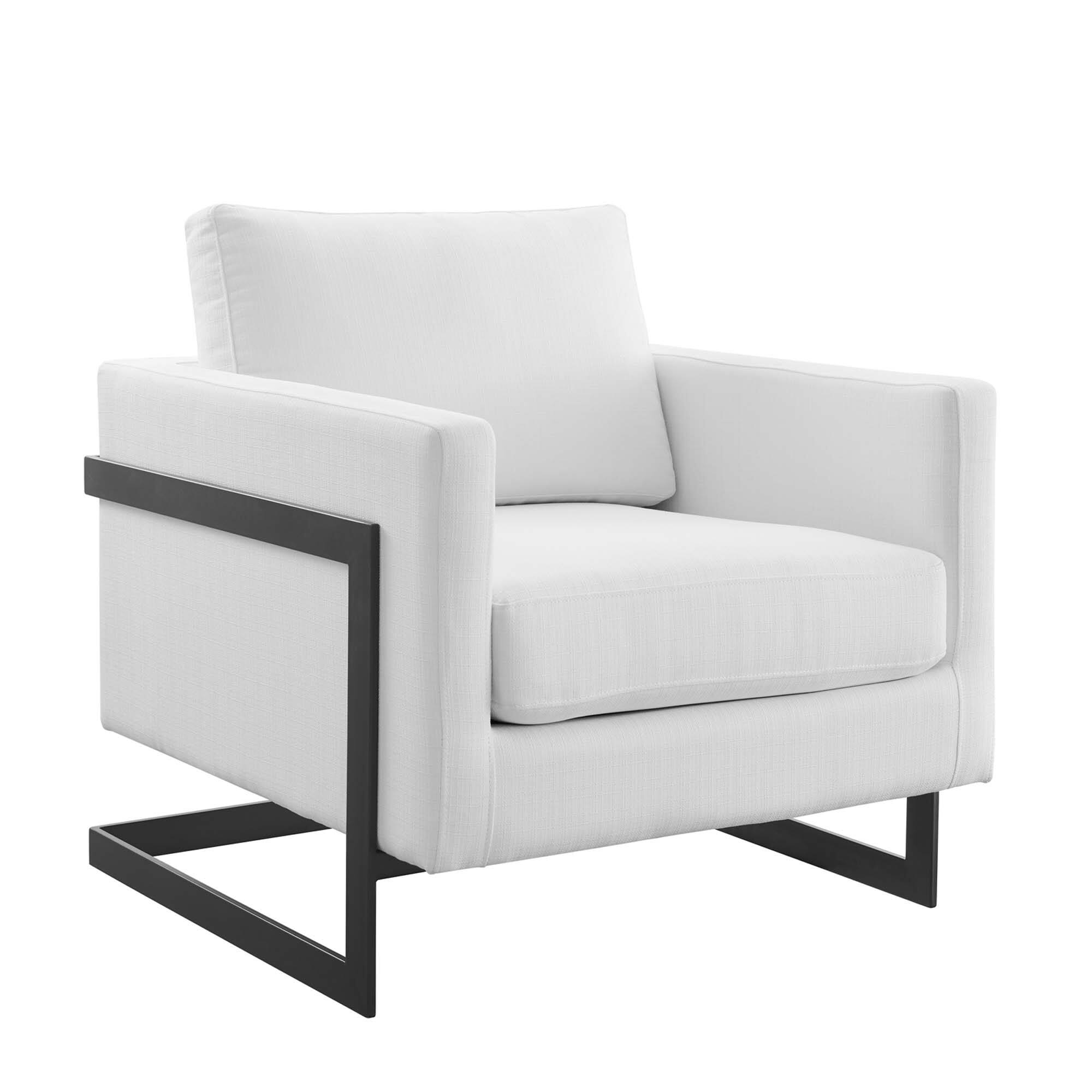 Angle. Modway - Posse Upholstered Fabric Accent Chair by Modway - Black White.