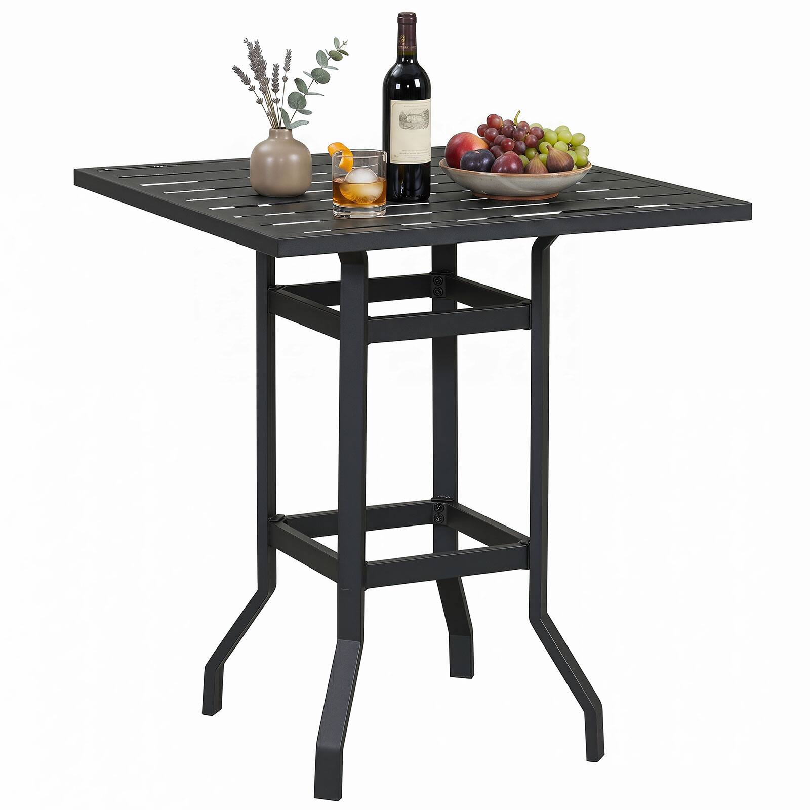 Alt View 1. Costway - Costway 32"  Patio Square Bar Table Metal Cafe Bistro Table Garden Deck - Black.