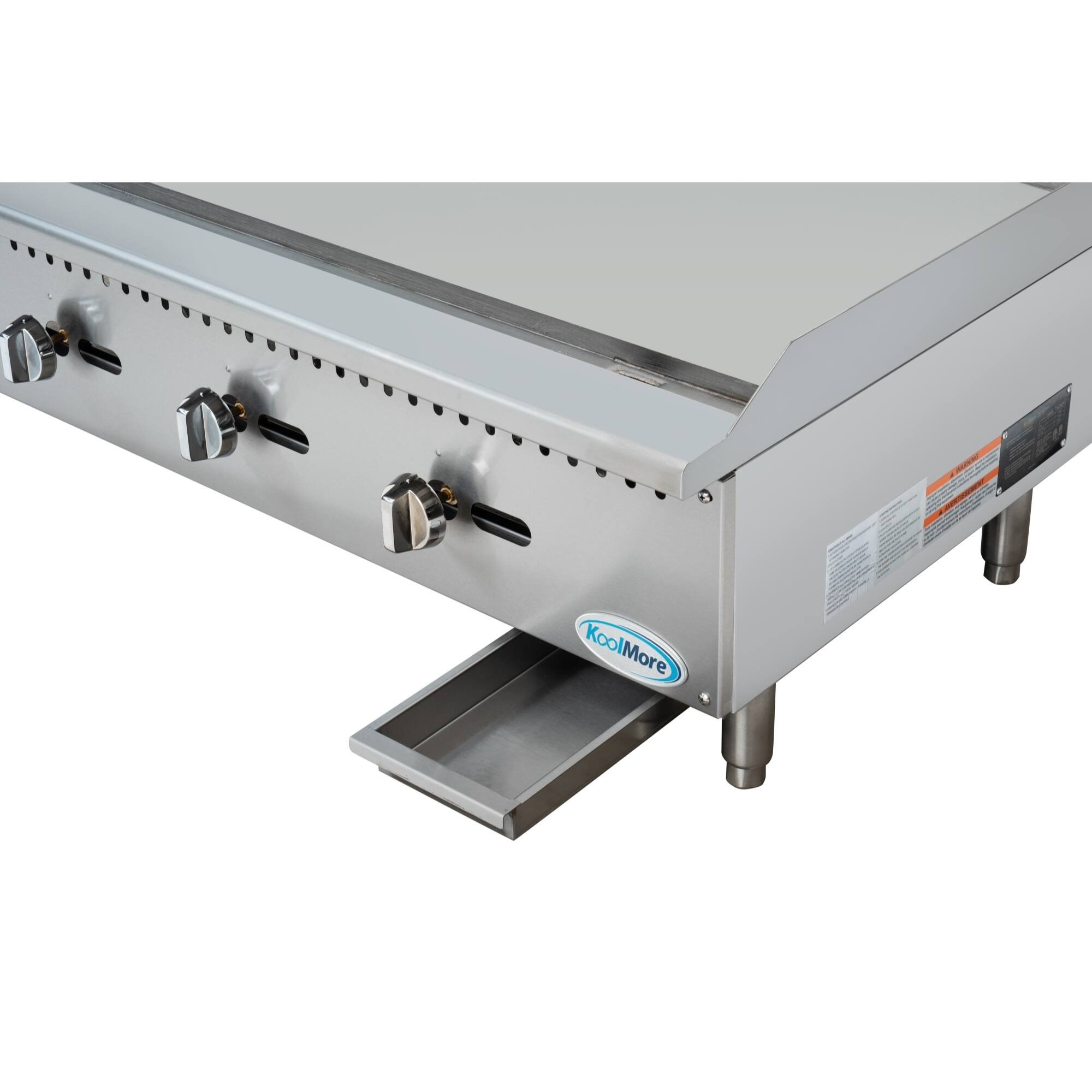 Alt View 4. Koolmore - 48 in. Natural Gas 4-Burner Griddle with 120,000 BTUs in Stainless-Steel (KM-GG4-48M) - Silver.